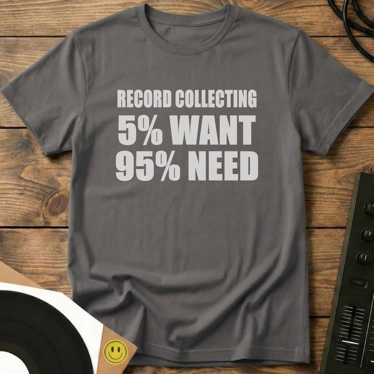 Record Collecting Split T-Shirt Charcoal / S Record Collecting Split T-Shirt