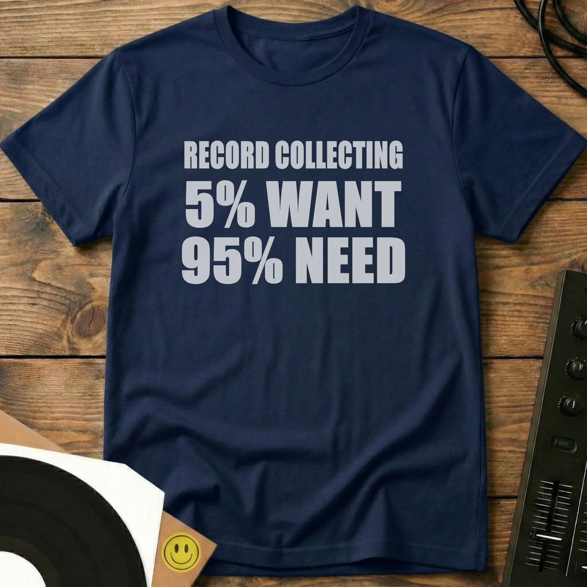 Record Collecting Split T-Shirt Navy / S Record Collecting Split T-Shirt