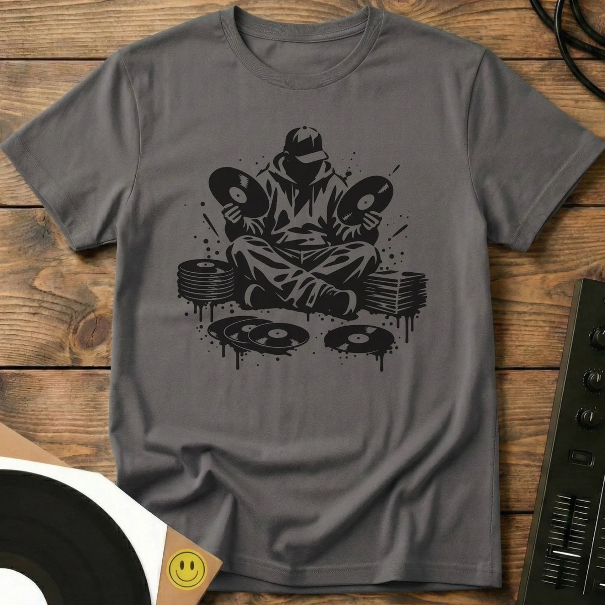 Record Sorting Sketch T-Shirt Charcoal / S Record Sorting Sketch T-Shirt