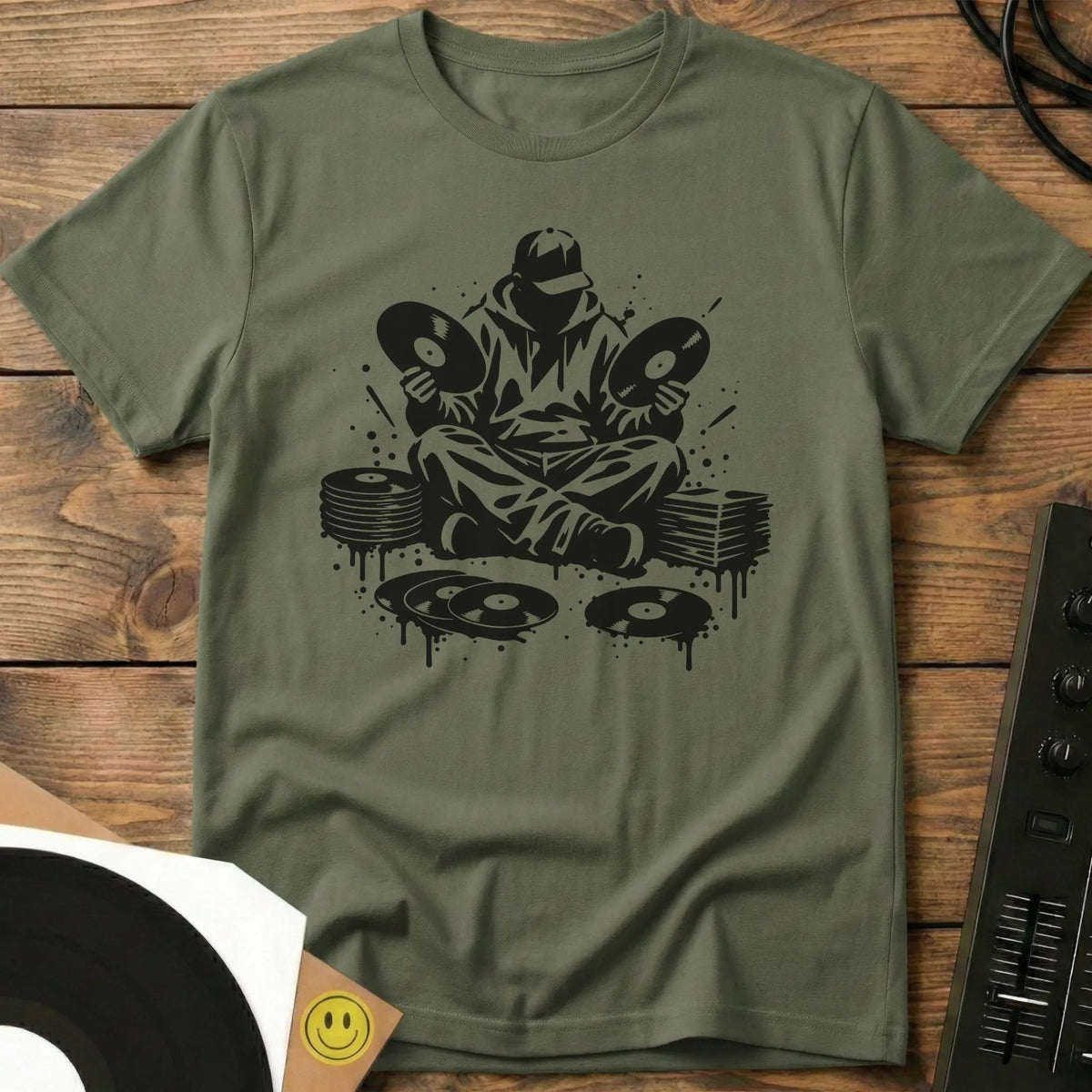 Record Sorting Sketch T-Shirt Military Green / S Record Sorting Sketch T-Shirt