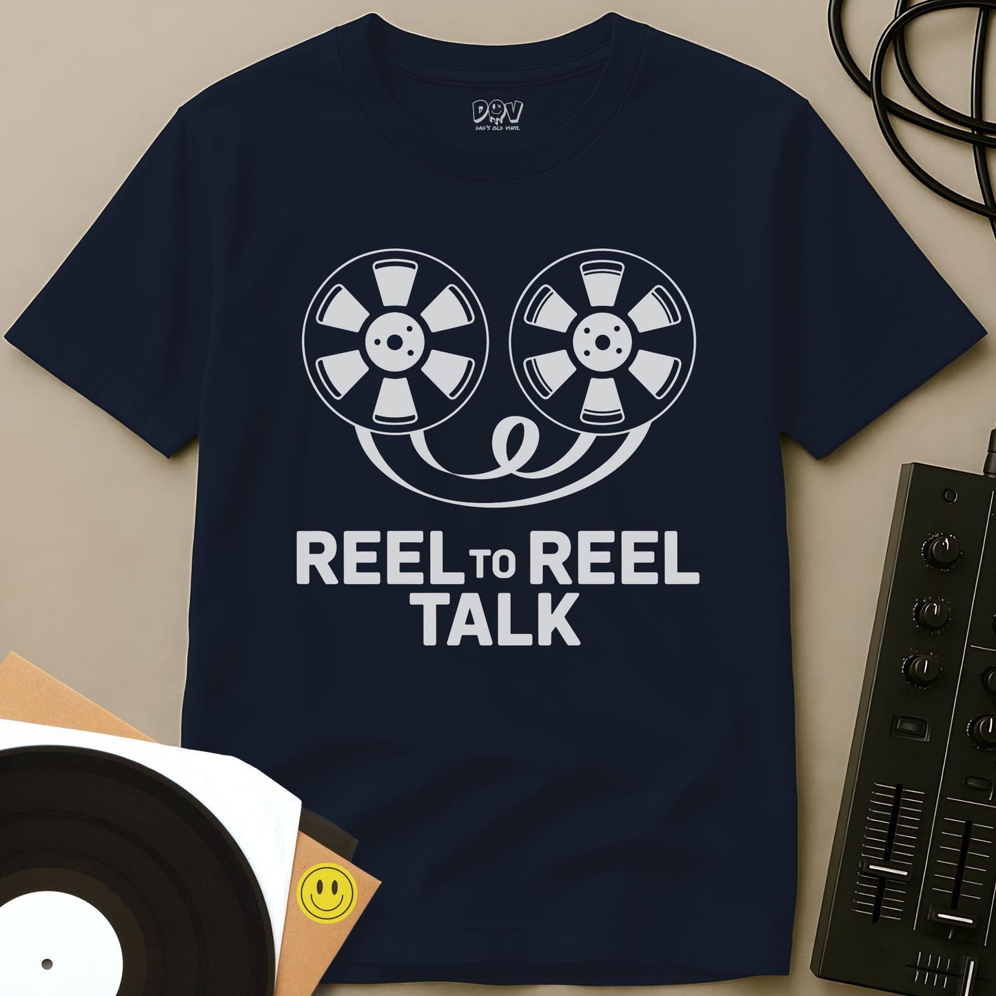 Reel To Reel Talk T-Shirt Navy / S Reel To Reel Talk T-Shirt