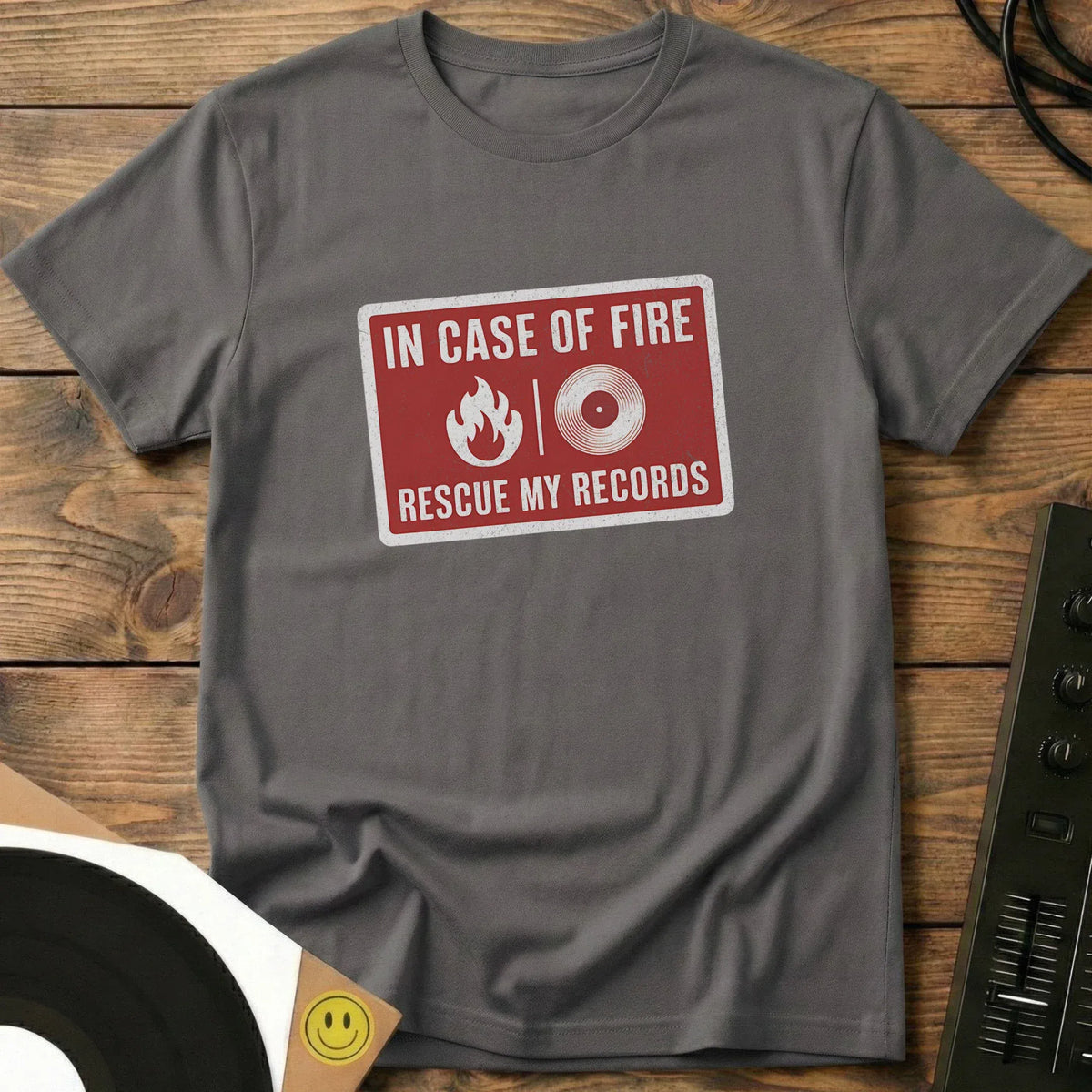 Rescue My Records T-Shirt Charcoal / S Rescue My Records T-Shirt