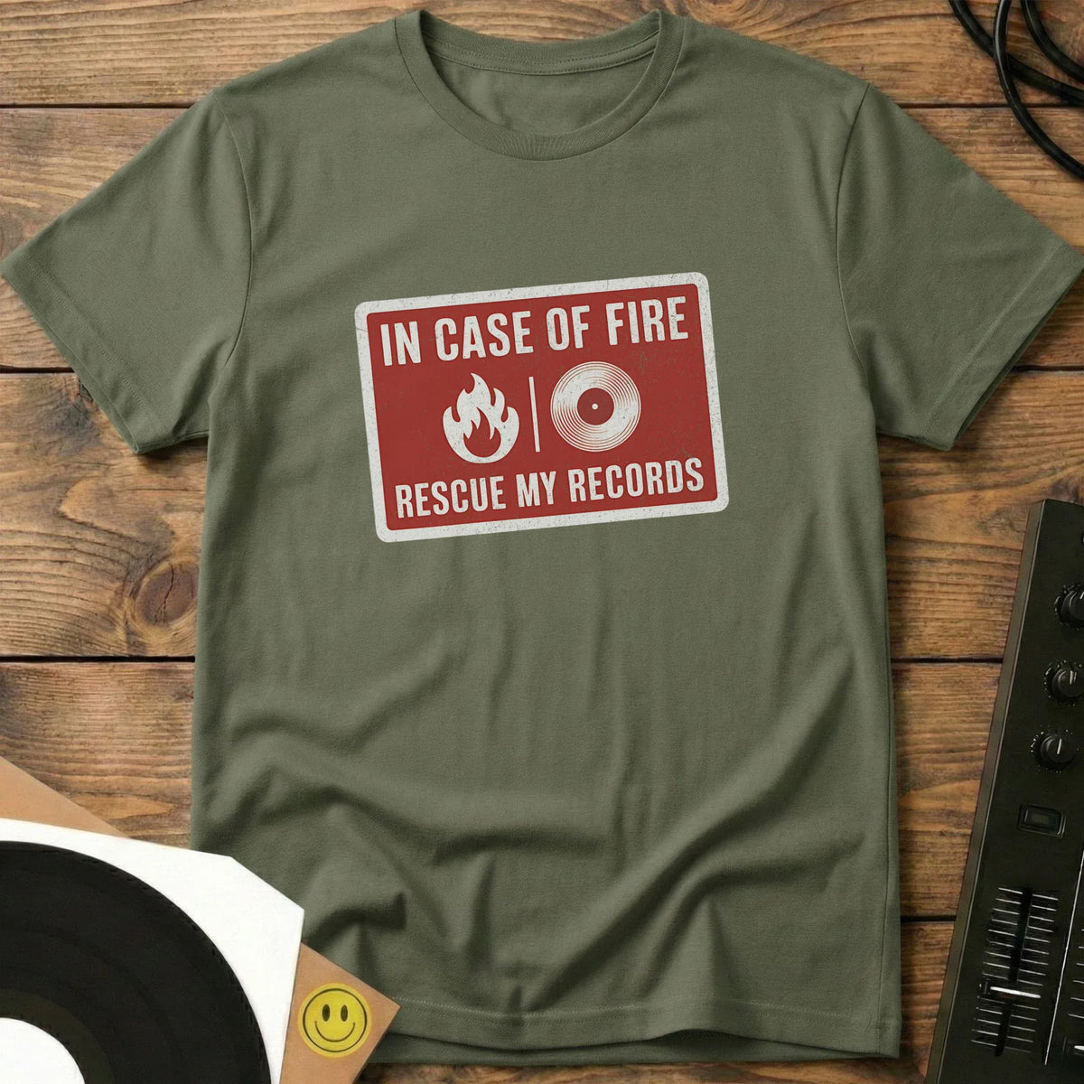 Rescue My Records T-Shirt Military Green / S Rescue My Records T-Shirt