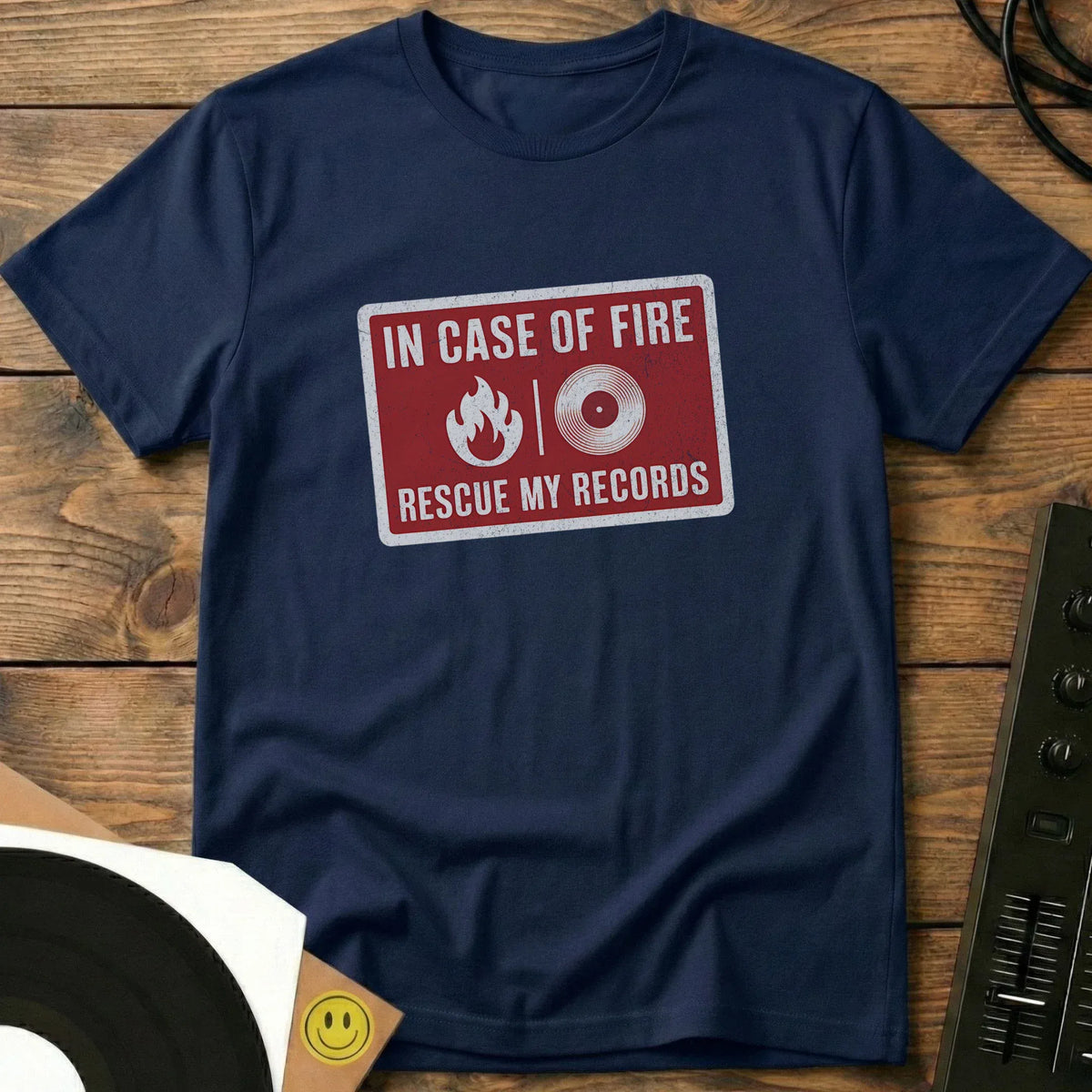 Rescue My Records T-Shirt Navy / S Rescue My Records T-Shirt