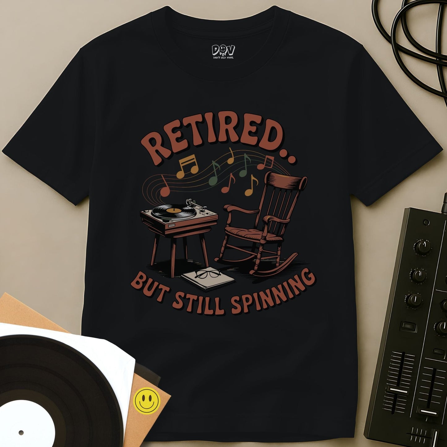 Retired But Still Spinning T-Shirt Black / S Retired But Still Spinning T-Shirt