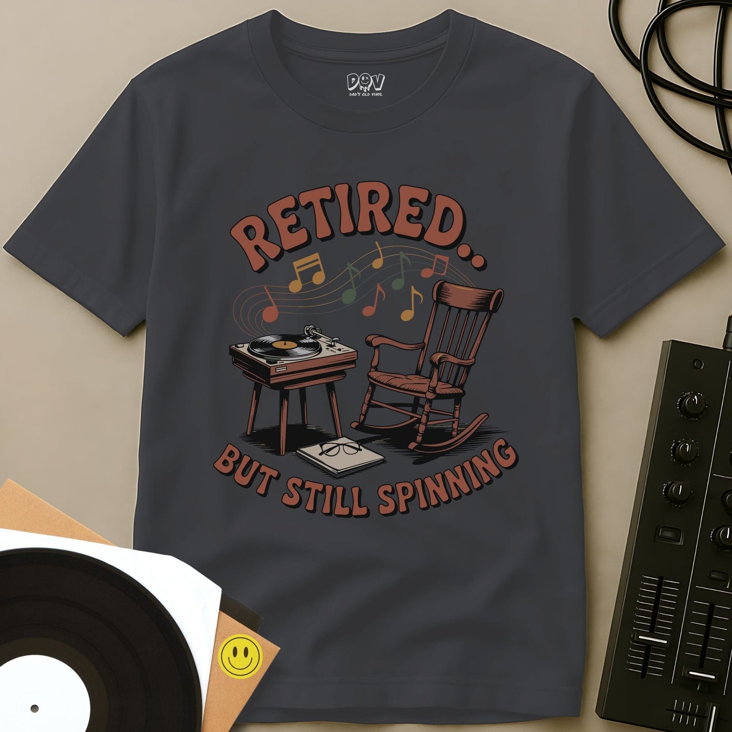 Retired But Still Spinning T-Shirt Charcoal / S Retired But Still Spinning T-Shirt