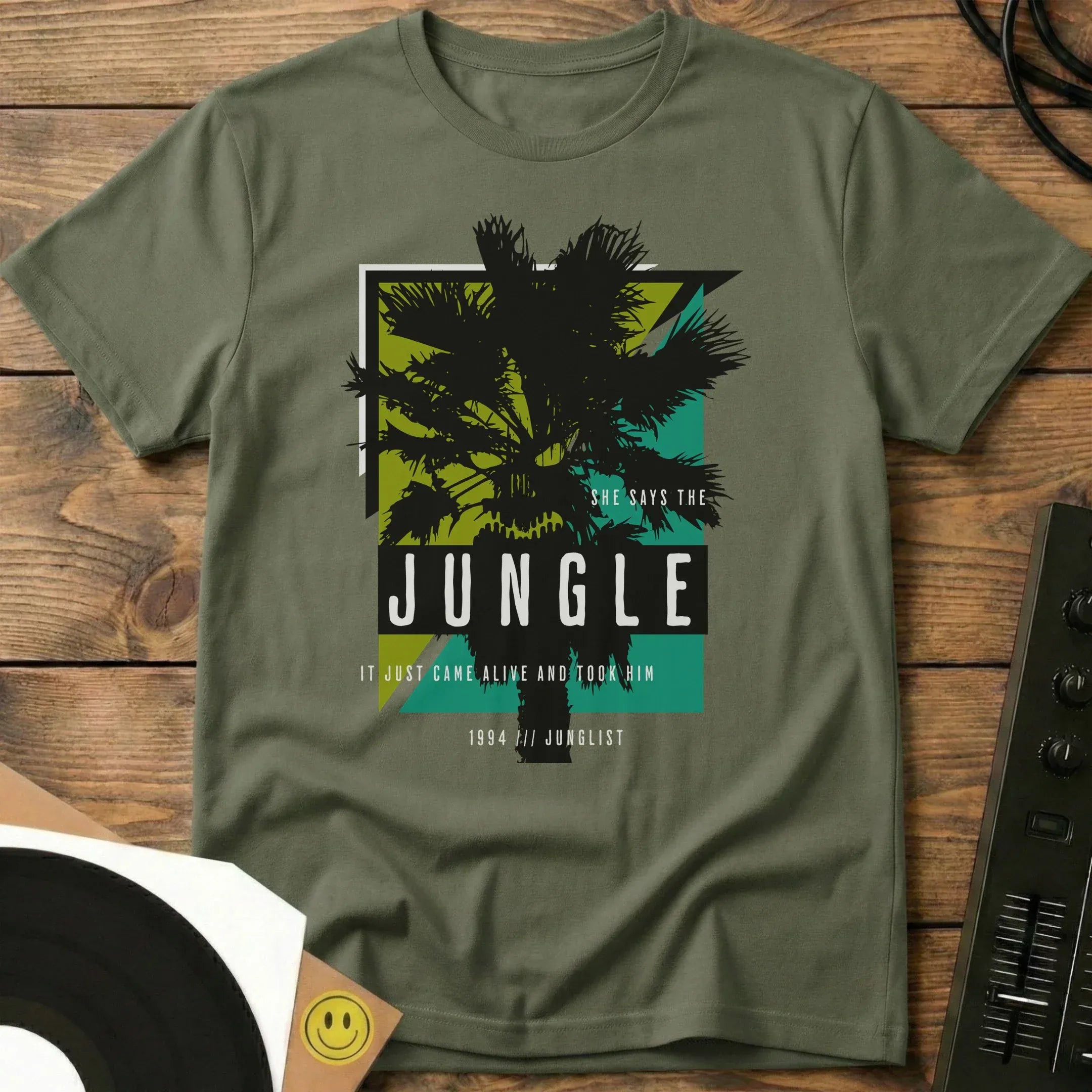 She Says The Jungle T-Shirt Military Green / S She Says The Jungle T-Shirt For Real Junglists