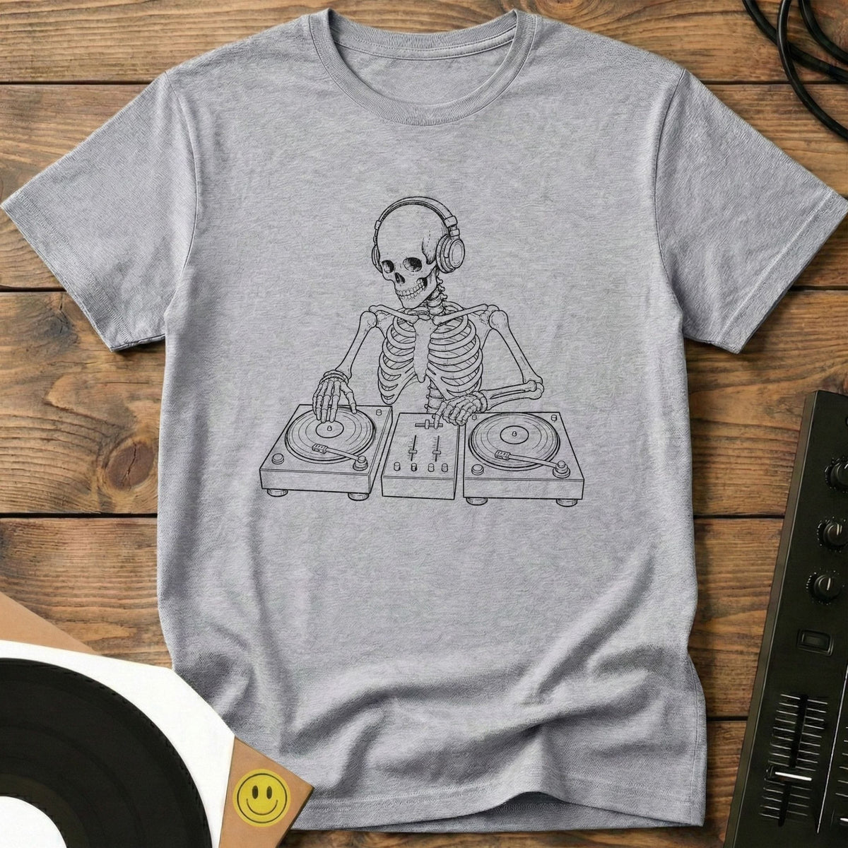 Skelli Dj t-shirt in Sport Grey