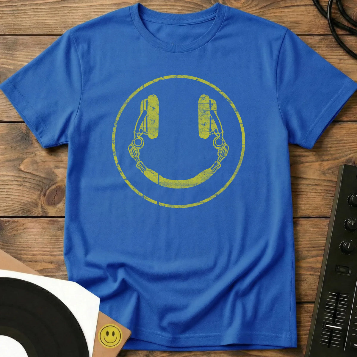 Smiley DJ  Grunge T-Shirt Royal / S Smiley DJ  Grunge T-Shirt