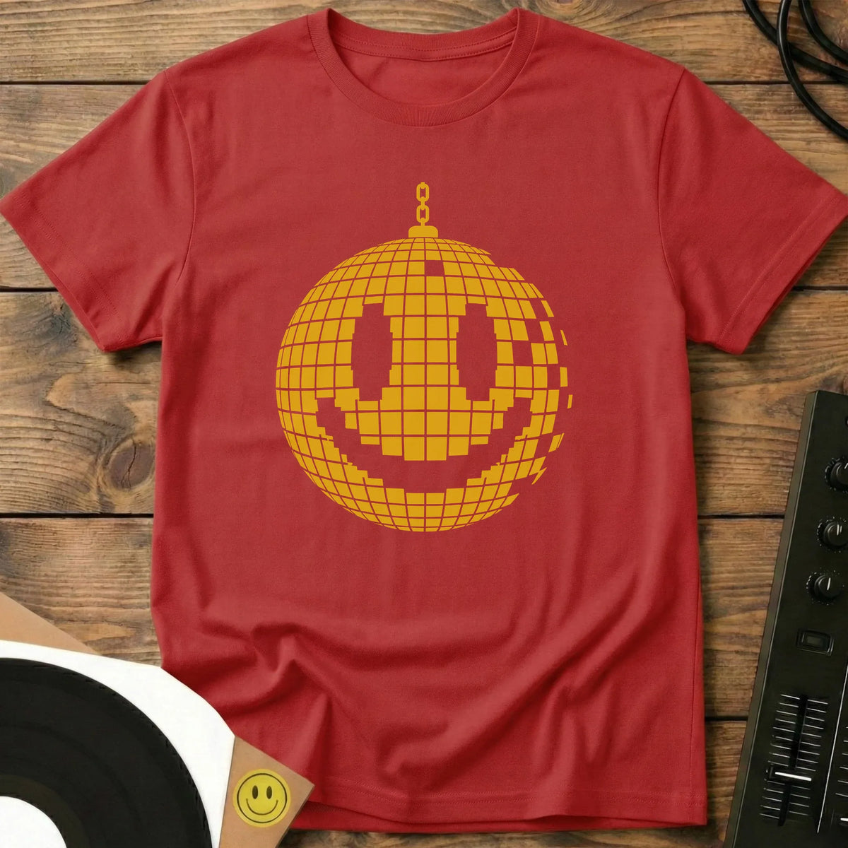 Smiley Mirror Ball T-Shirt Red / S Smiley Mirror Ball T-Shirt