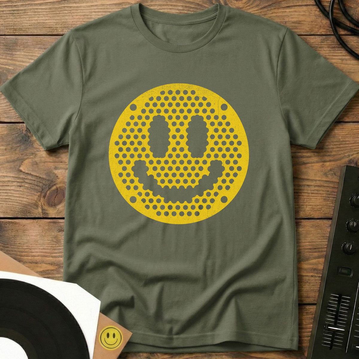 Smiley Speaker Grille t-shirt in Military Green