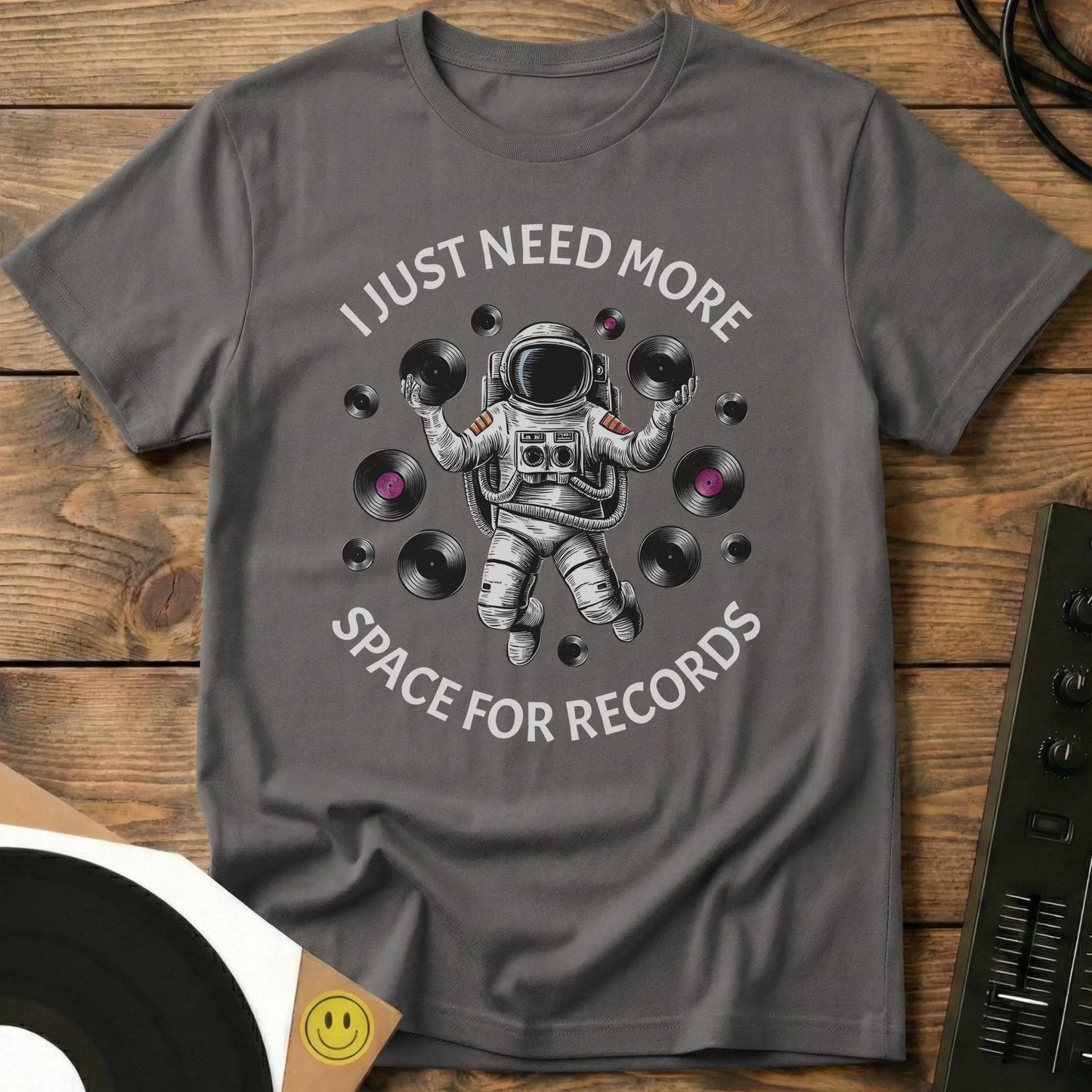 Space For Records T-Shirt Charcoal / S Space For Records T-Shirt