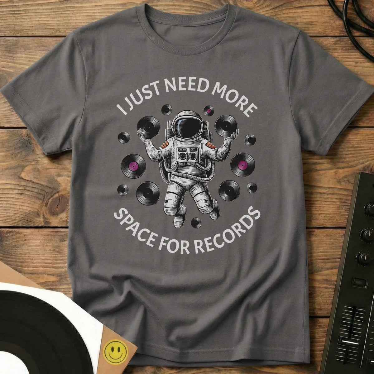 Space For Records T-Shirt Charcoal / S Space For Records T-Shirt