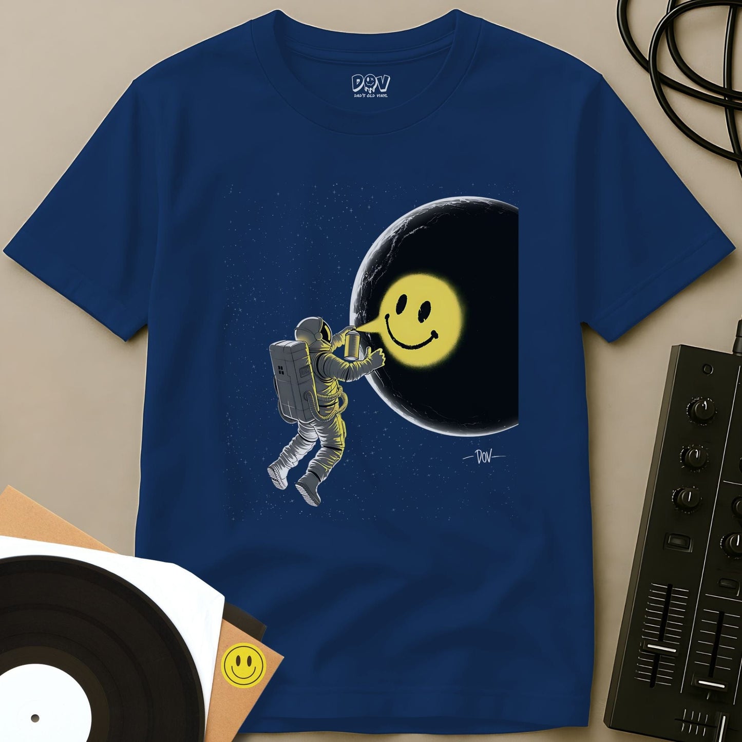 Space Smiley T-Shirt Royal / S Space Smiley T-Shirt