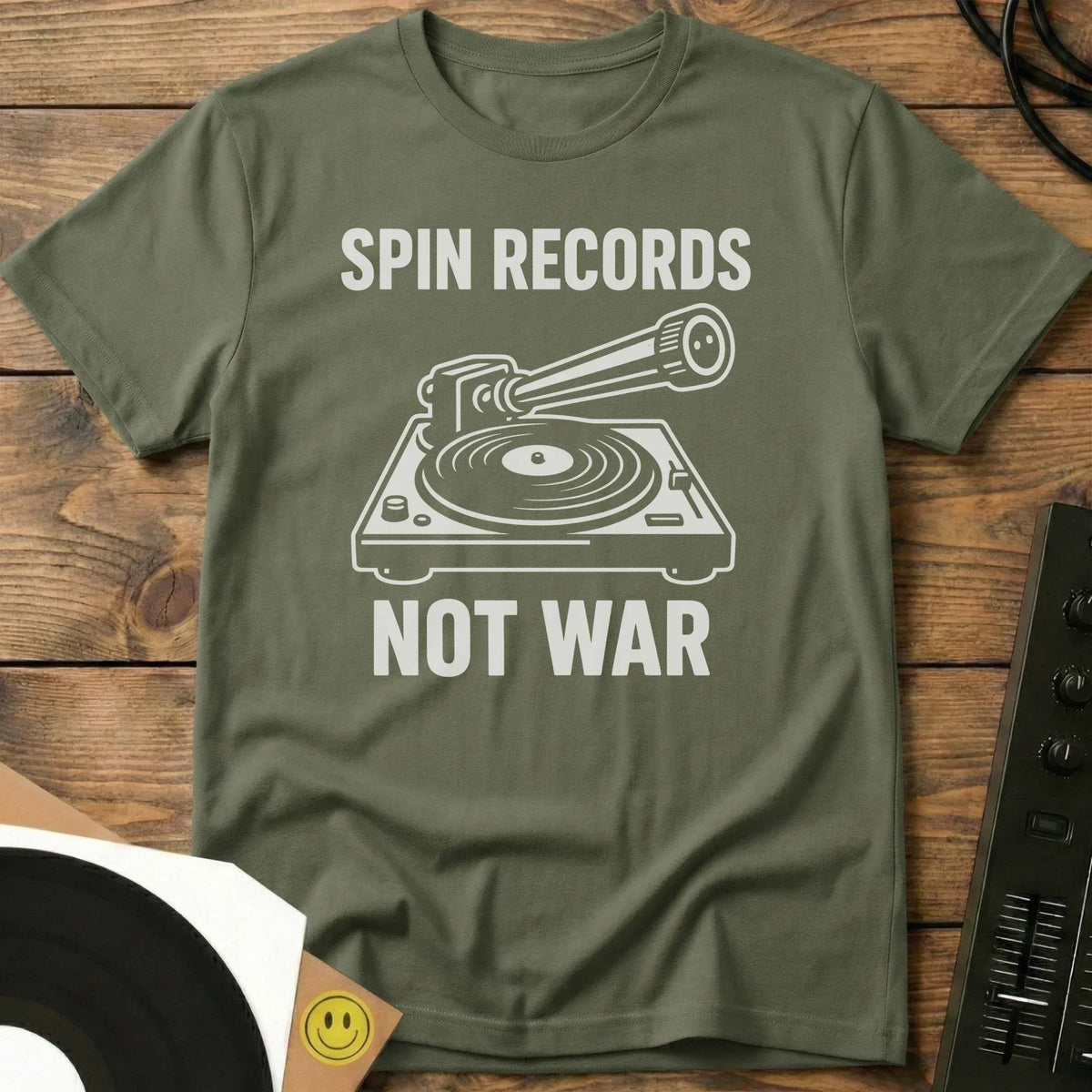 Spin Records Not War T-Shirt Military Green / S Spin Records Not War T-Shirt