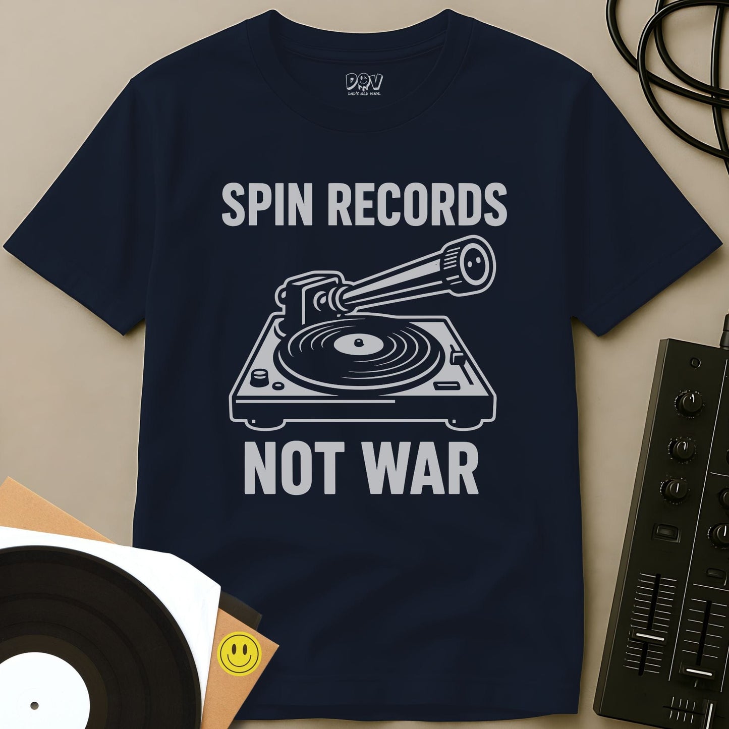 Spin Records Not War T-Shirt Navy / S Spin Records Not War T-Shirt