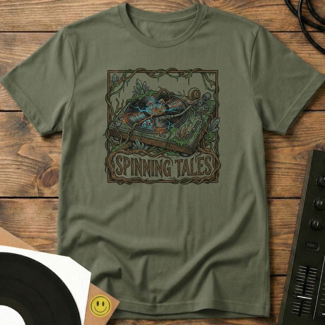 Spinning Tales T-Shirt Military Green / S Spinning Tales T-Shirt