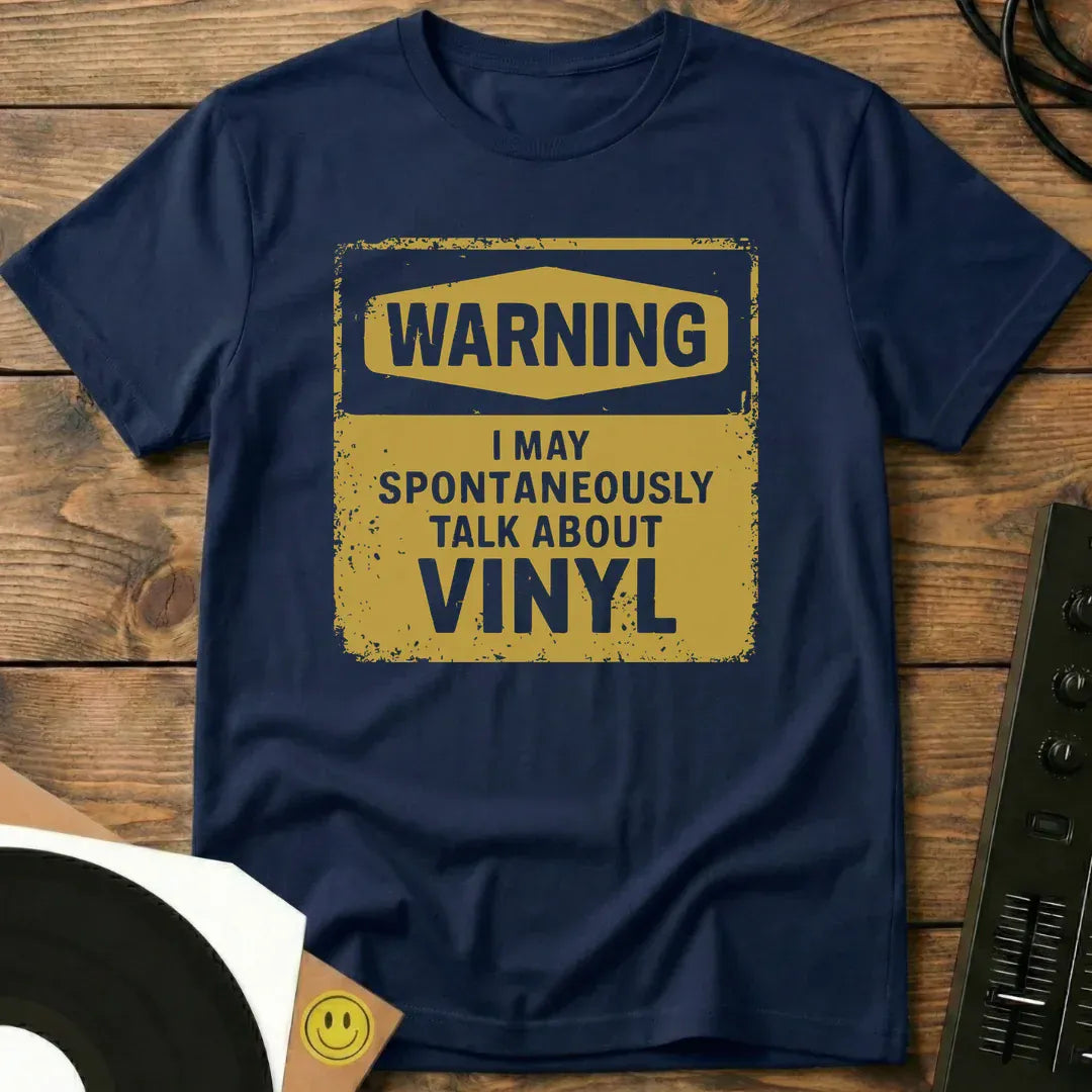 Spontaneously Talk About Vinyl T-Shirt Navy / S Spontaneously Talk About Vinyl T-Shirt