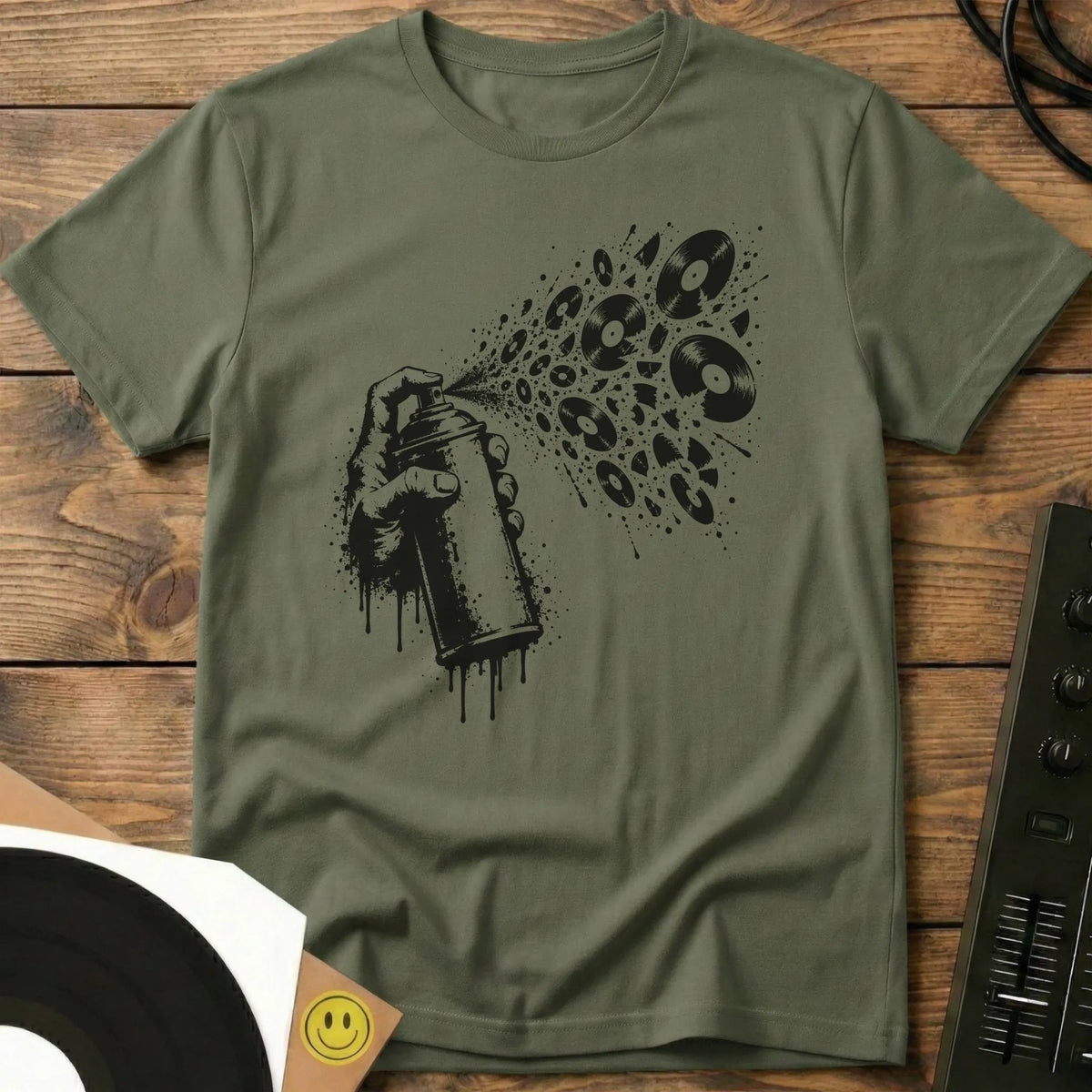 Spray Records T-Shirt Military Green / S Spray Records T-Shirt