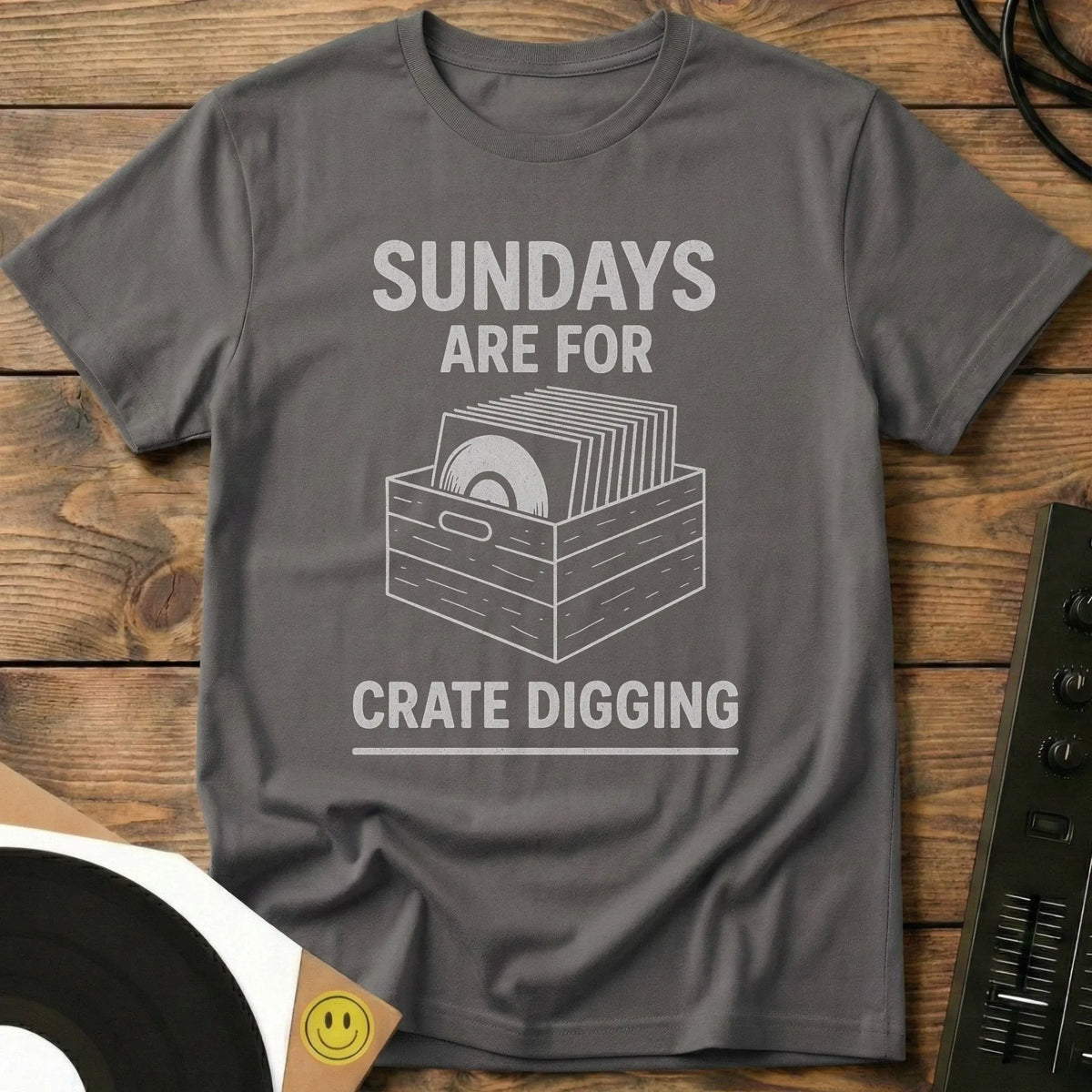 Sundays Are For Crate Digging T-Shirt Charcoal / S Sundays Are For Crate Digging T-Shirt