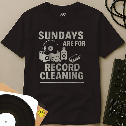 Sundays Are For Record Cleaning T-Shirt Dark Chocolate / S Sundays Are For Record Cleaning T-Shirt