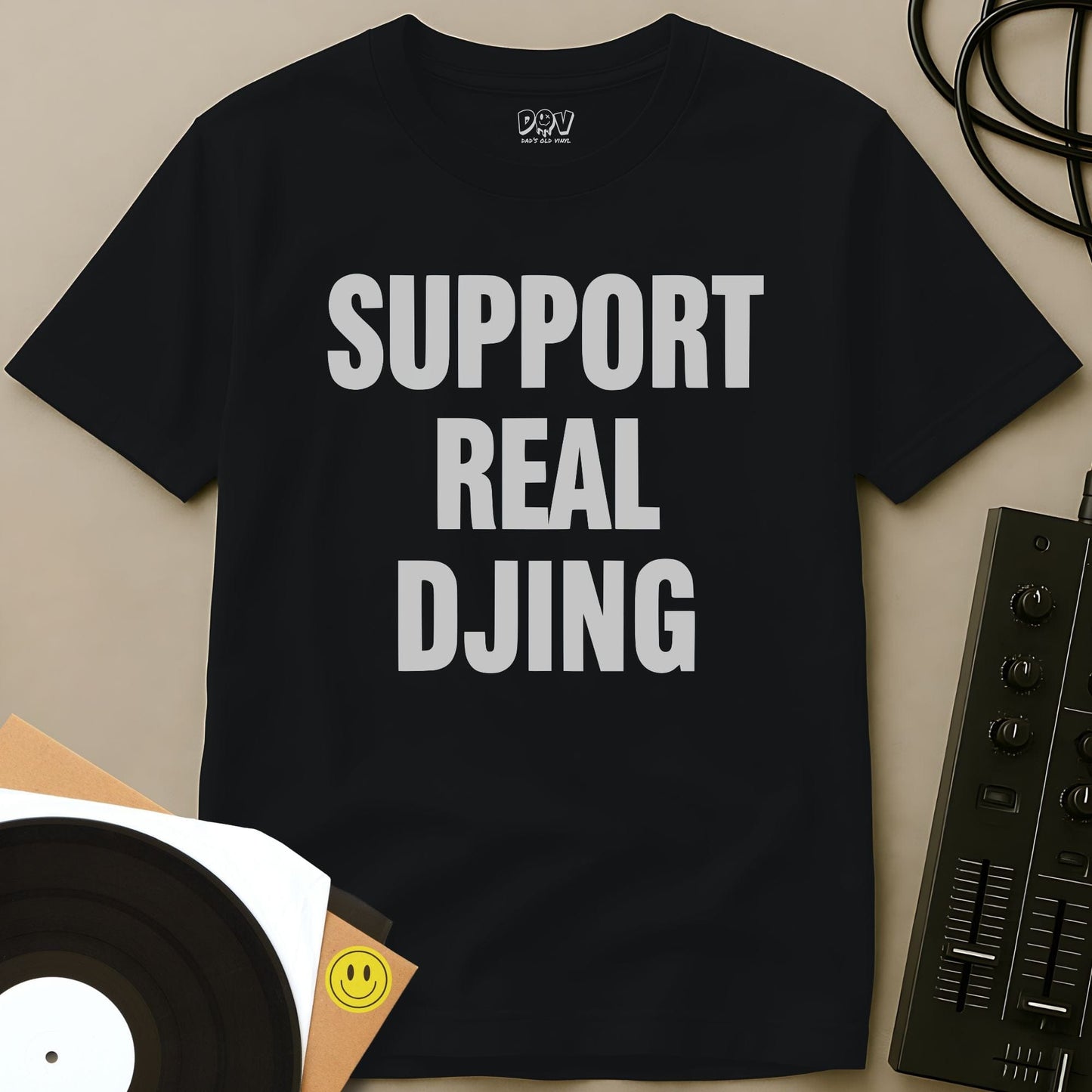 Support Real DJing T-Shirt Black / S Support Real DJing T-Shirt