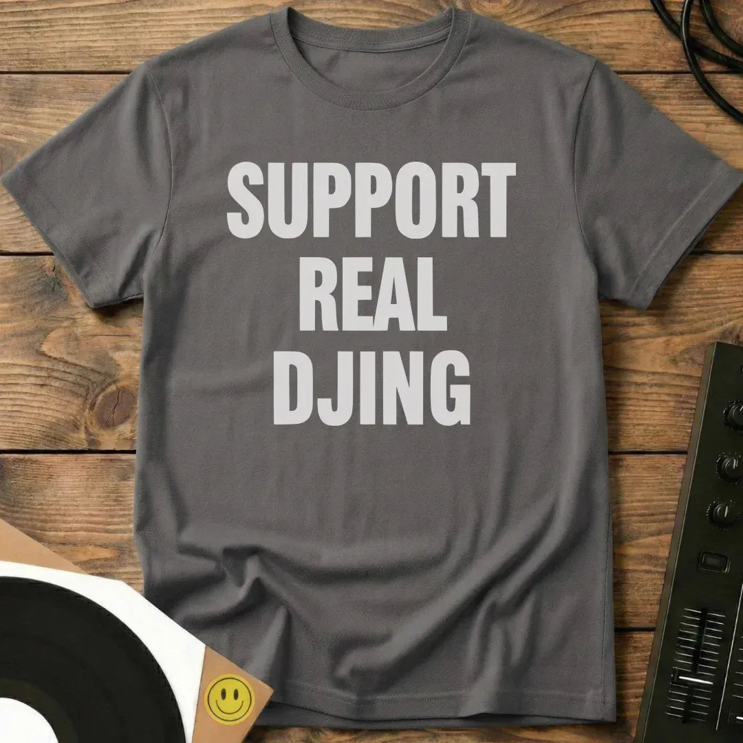 Support Real DJing T-Shirt Charcoal / S Support Real DJing T-Shirt