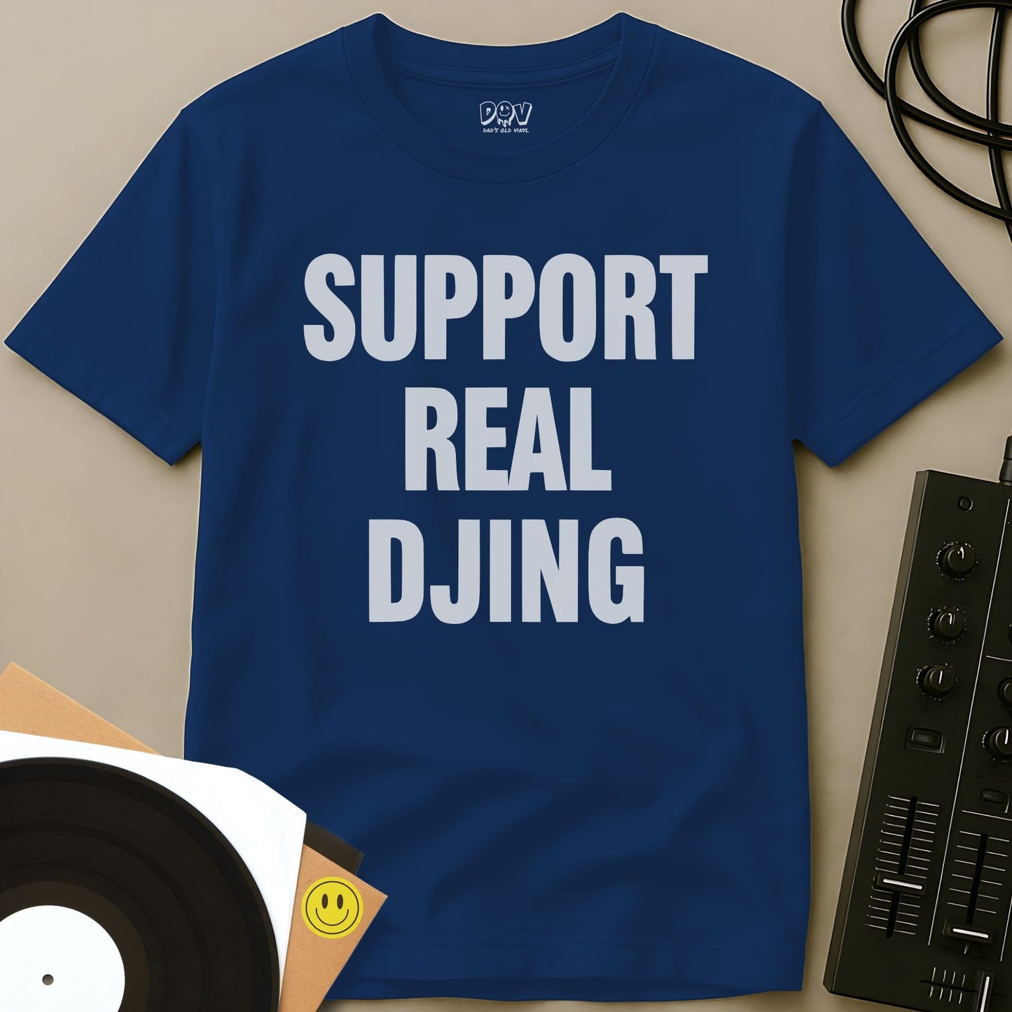 Support Real DJing T-Shirt Royal / S Support Real DJing T-Shirt