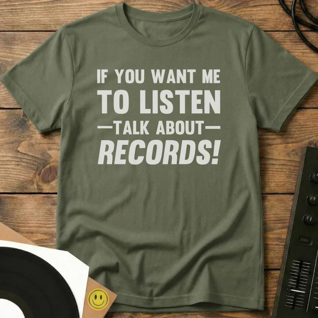 Talk About Records T-Shirt Military Green / S Talk About Records T-Shirt