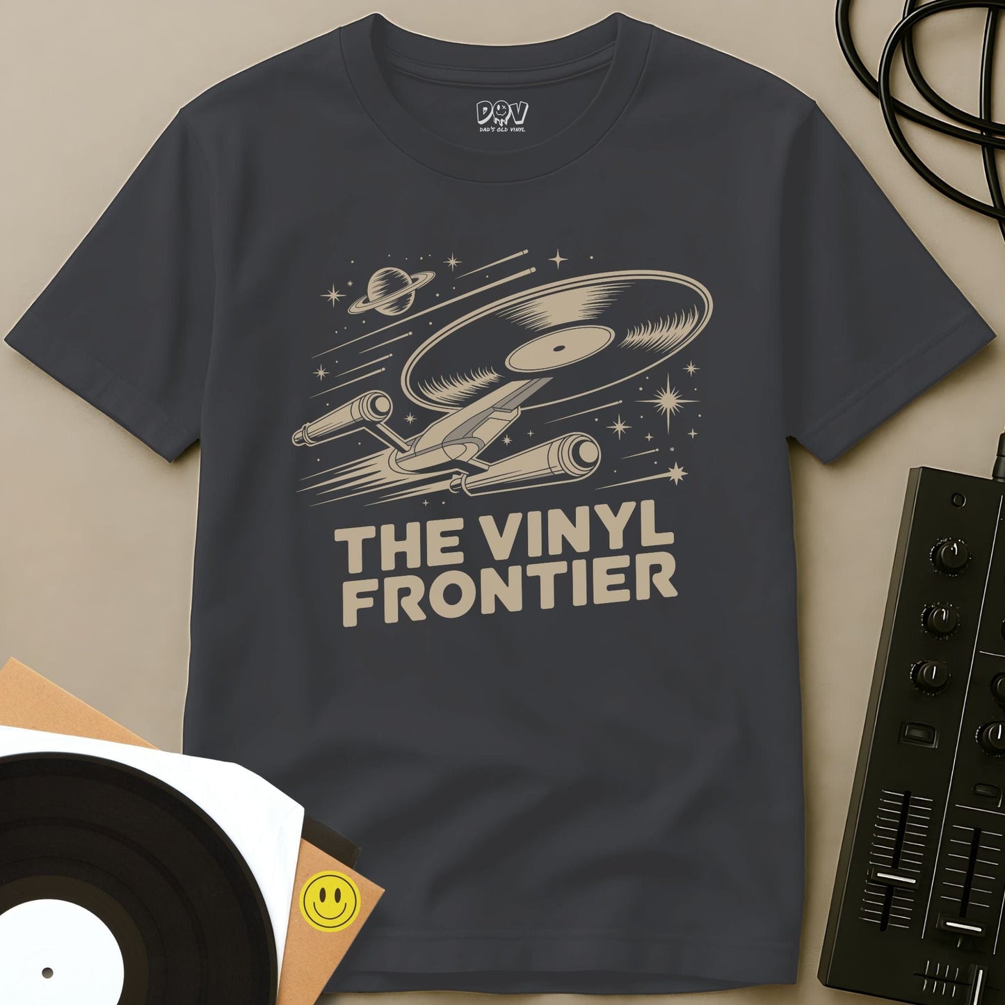 The Vinyl Frontier T-Shirt Charcoal / S The Vinyl Frontier T-Shirt