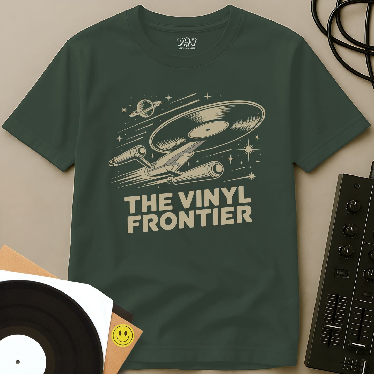 The Vinyl Frontier T-Shirt Military Green / S The Vinyl Frontier T-Shirt