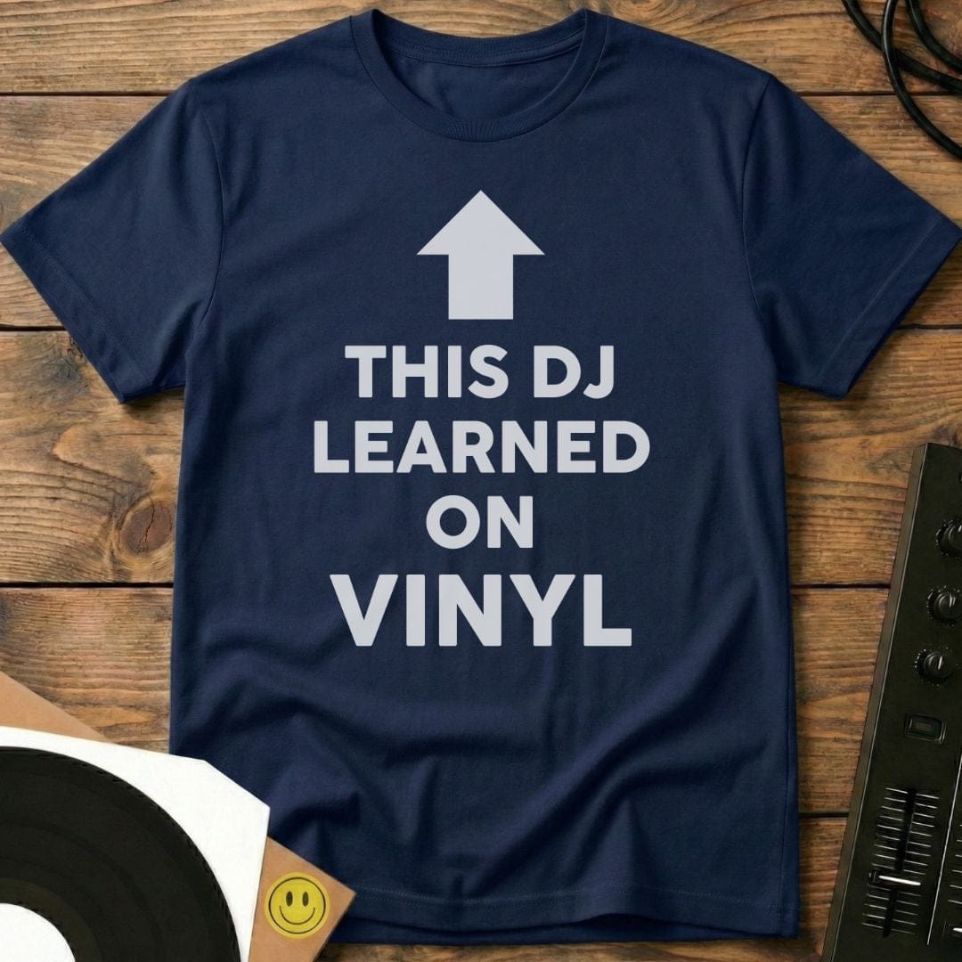 This DJ Learned On Vinyl T-Shirt Navy / S This DJ Learned On Vinyl T-Shirt