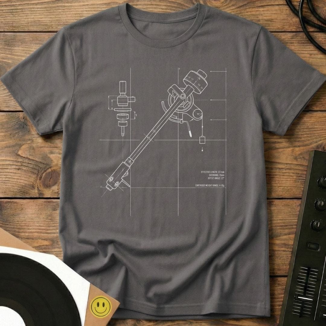 Tone Arm Blue Print T-Shirt Charcoal / S Tone Arm Blue Print T-Shirt