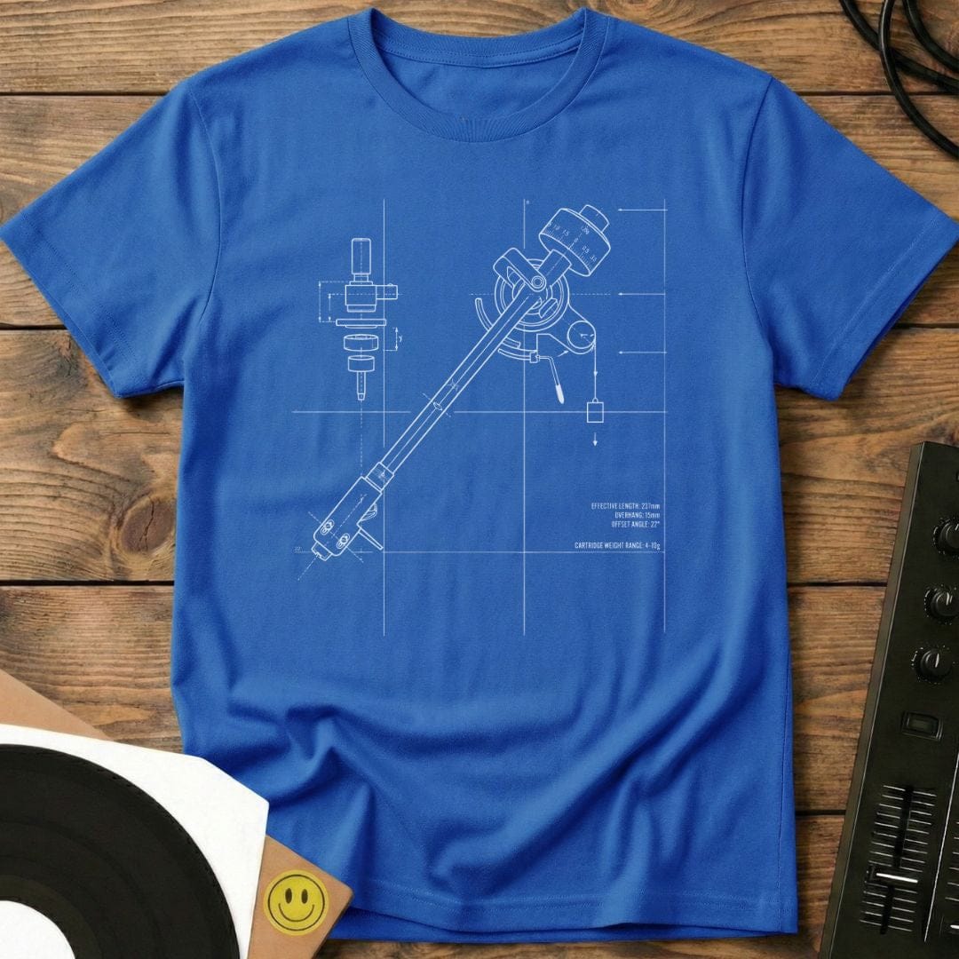 Tone Arm Blue Print T-Shirt Royal / S Tone Arm Blue Print T-Shirt