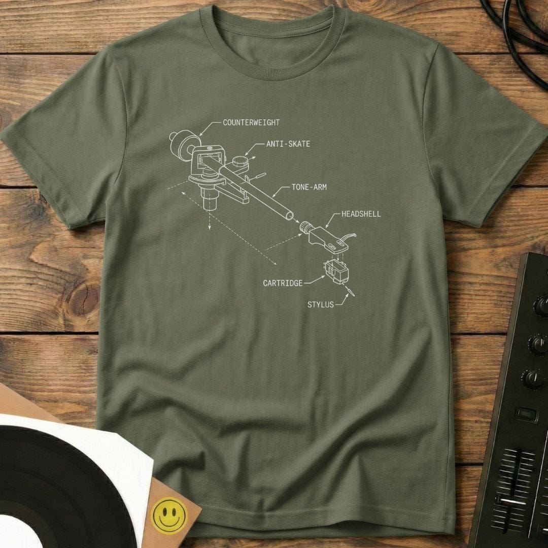 Tone Arm Diagram T-Shirt Military Green / S Tone Arm Diagram T-Shirt