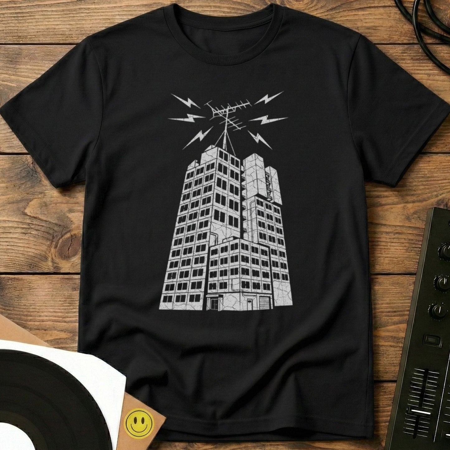 Tower Block Radio T-Shirt Black / S Tower Block Radio T-Shirt