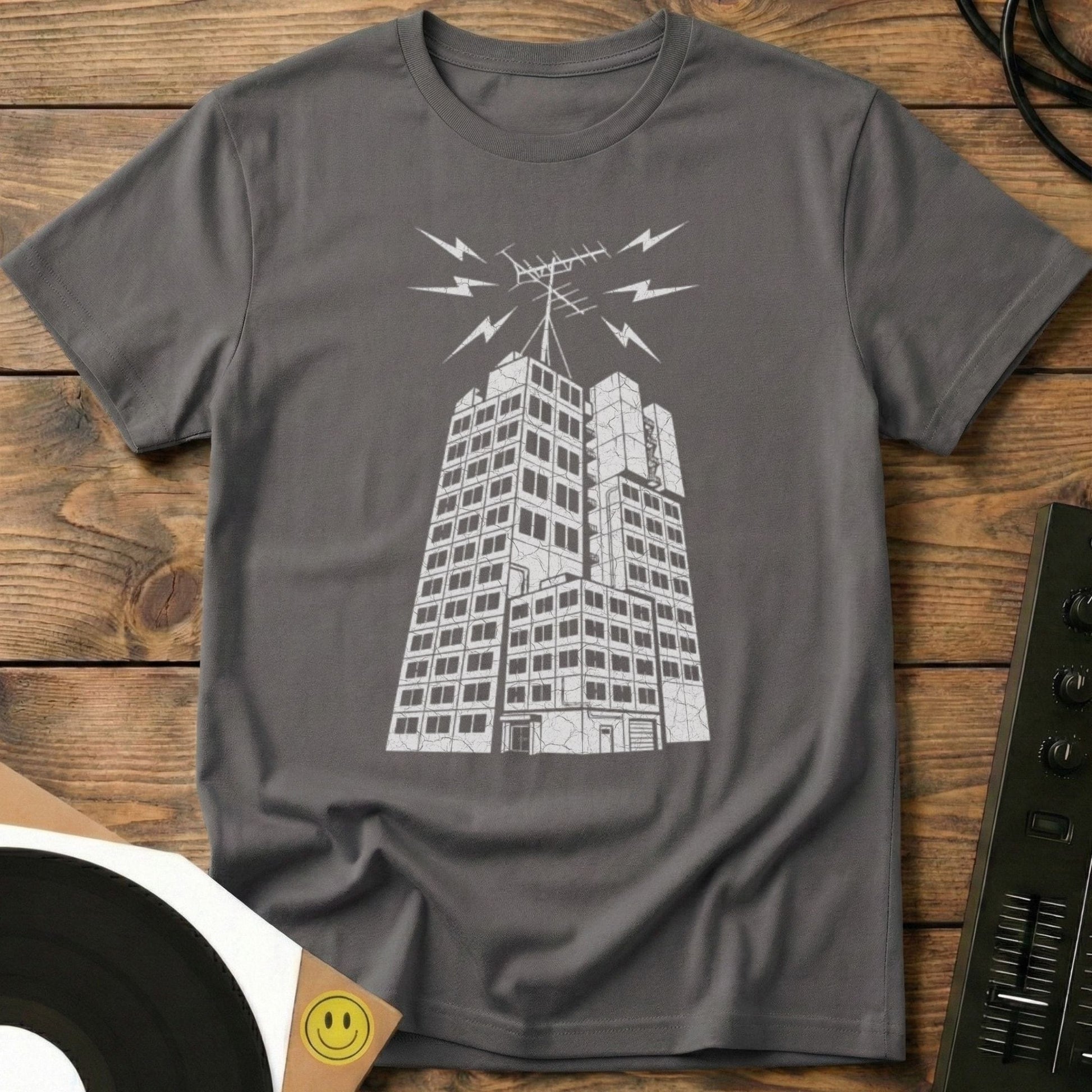 Tower Block Radio T-Shirt Charcoal / S Tower Block Radio T-Shirt