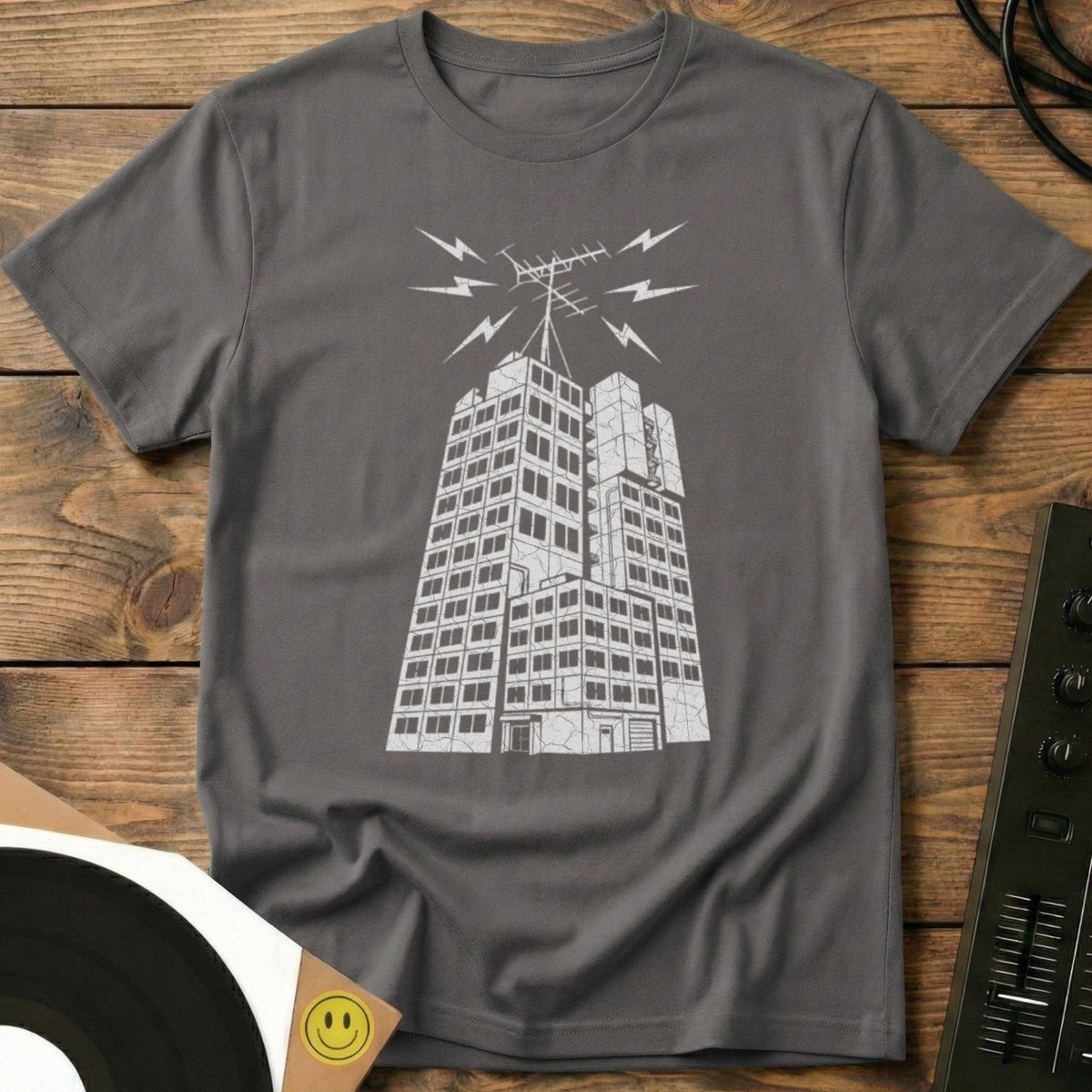 Tower Block Radio T-Shirt Charcoal / S Tower Block Radio T-Shirt