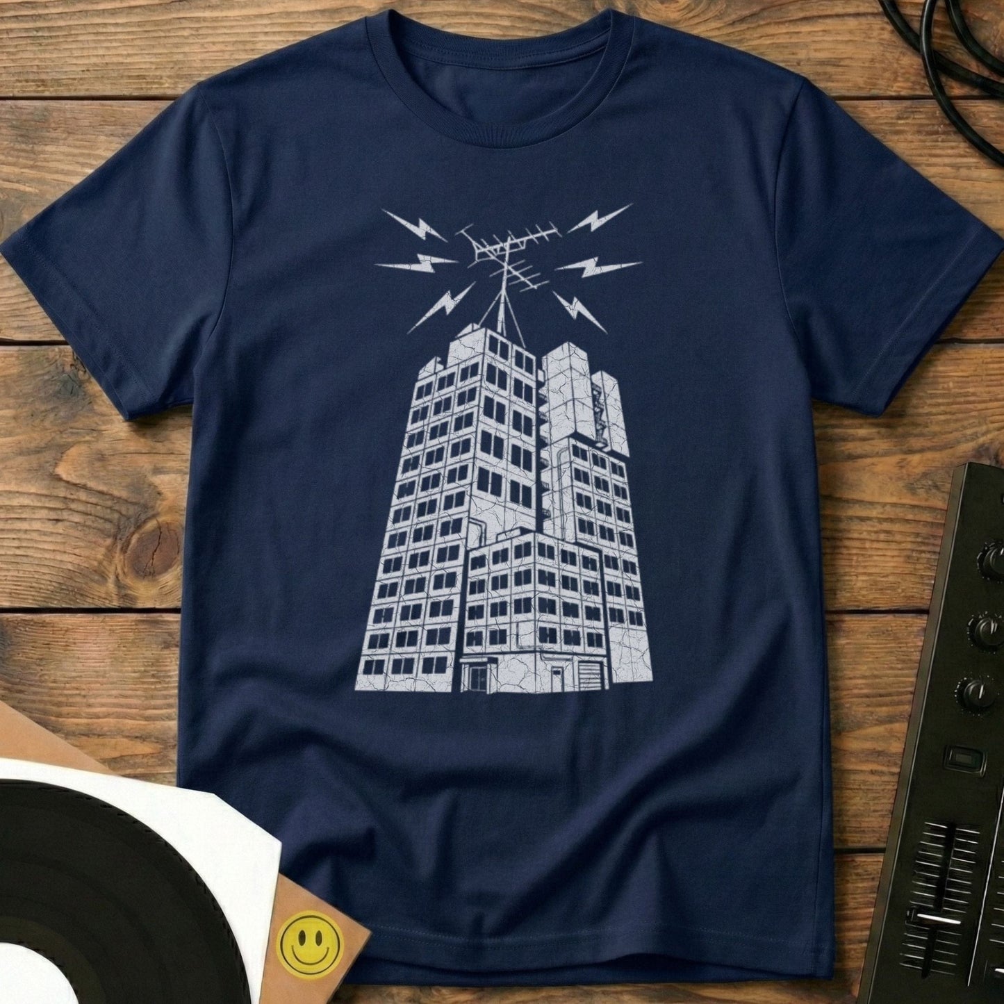 Tower Block Radio T-Shirt Navy / S Tower Block Radio T-Shirt