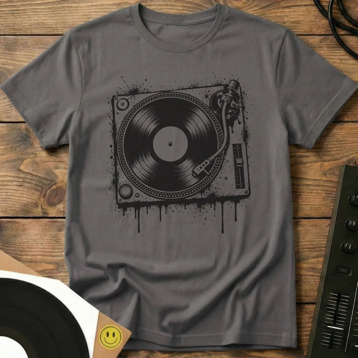 Turntable Drip T-Shirt Charcoal / S Turntable Drip T-Shirt