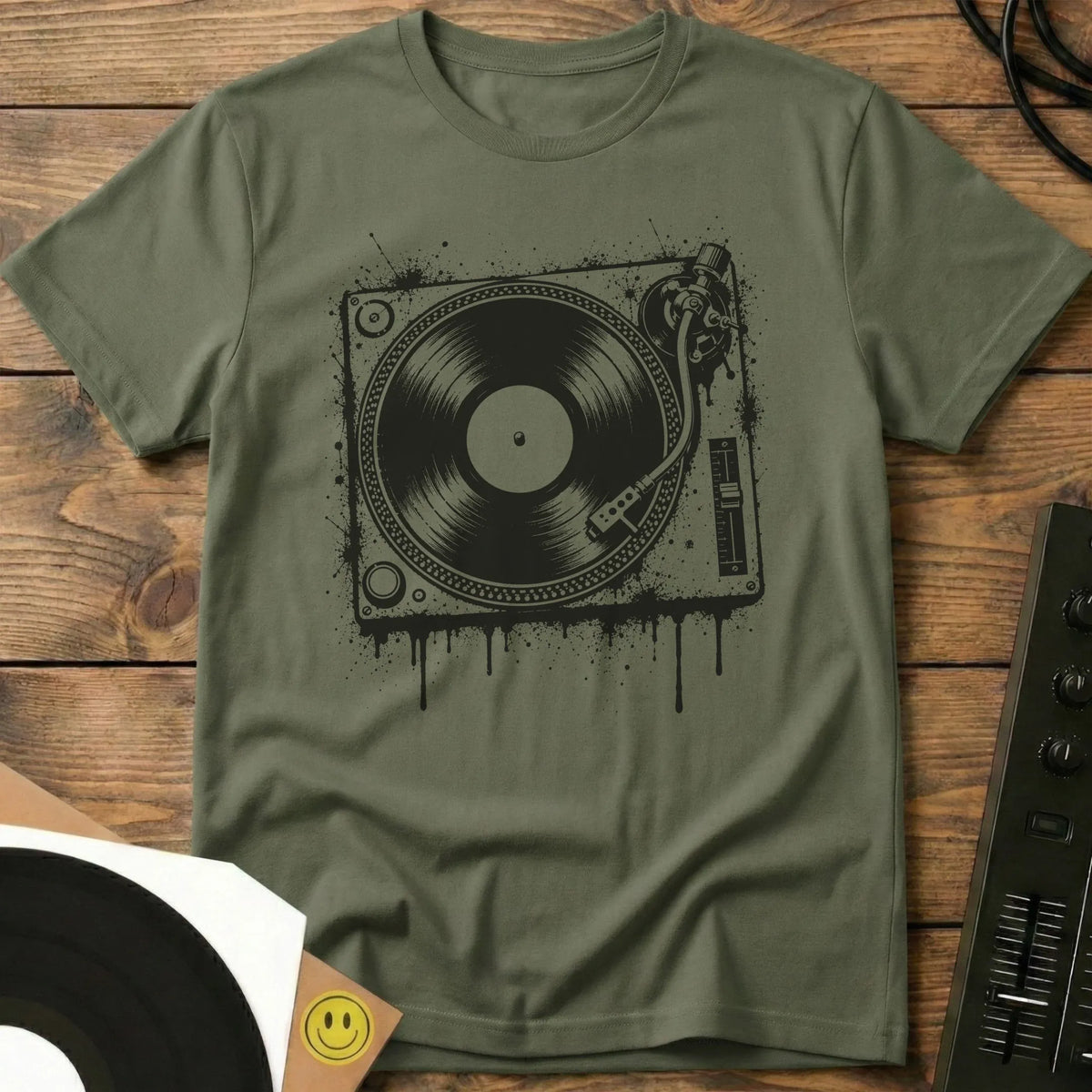 Turntable Drip T-Shirt Military Green / S Turntable Drip T-Shirt