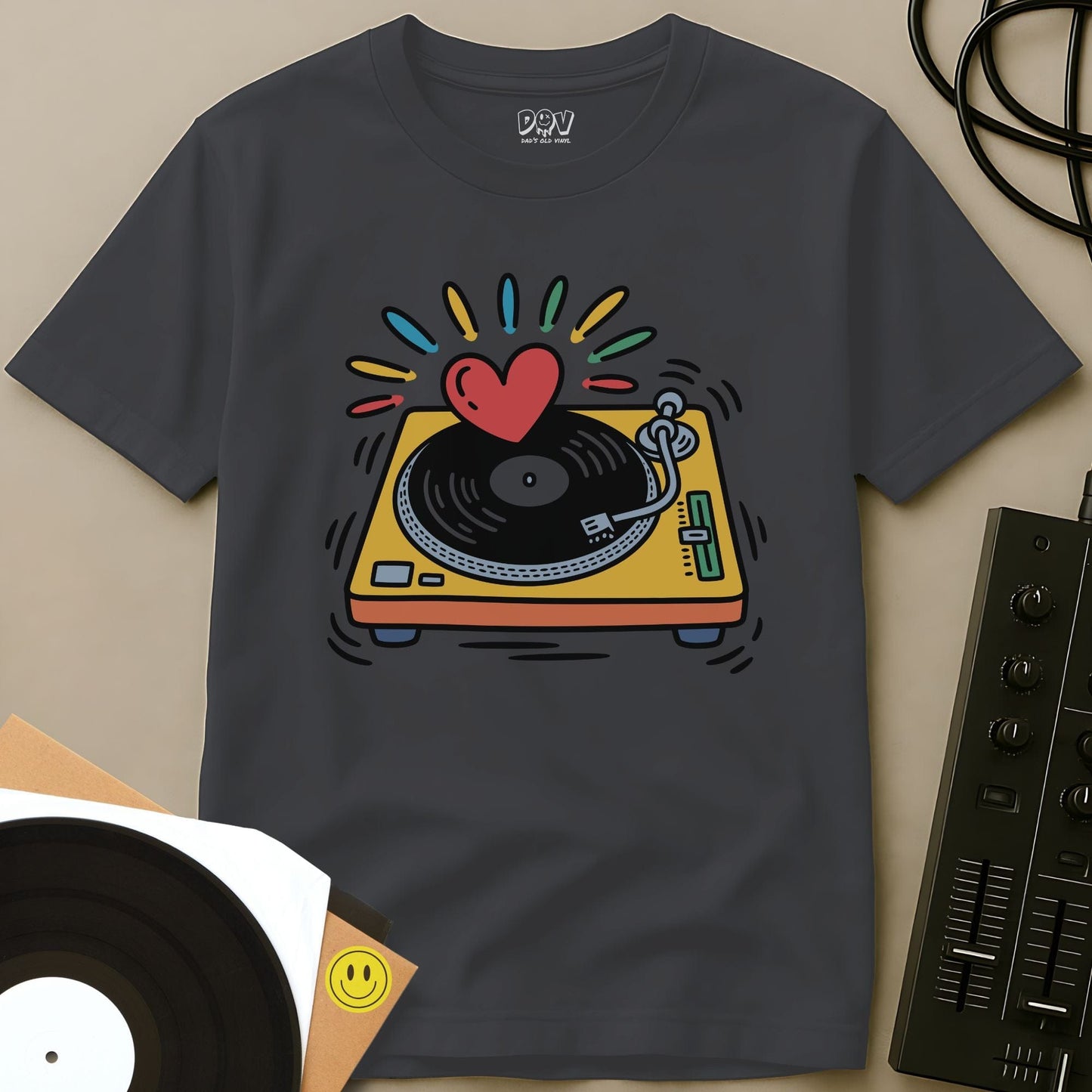 Turntable of Love T-Shirt Charcoal / S Turntable of Love T-Shirt