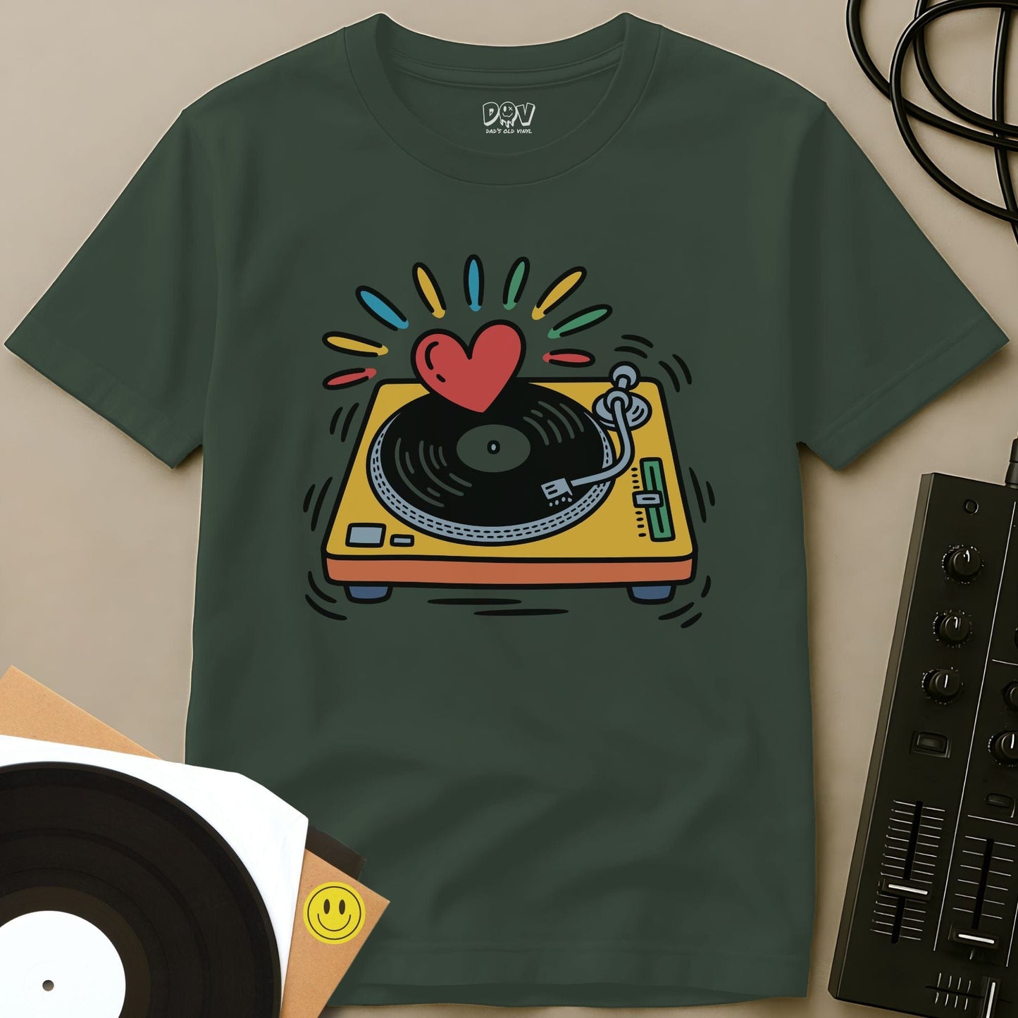 Turntable of Love T-Shirt Military Green / S Turntable of Love T-Shirt