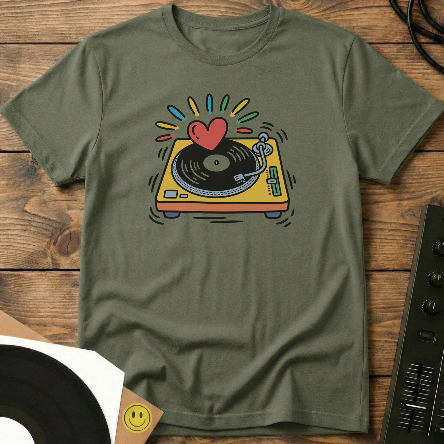 Turntable of Love T-Shirt Military Green / S Turntable of Love T-Shirt