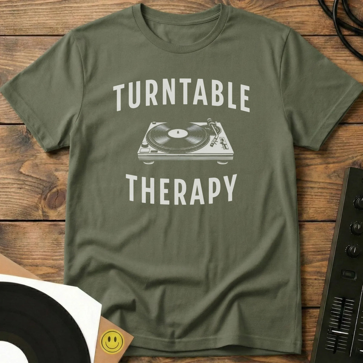 Turntable Therapy T-Shirt Military Green / S Turntable Therapy T-Shirt
