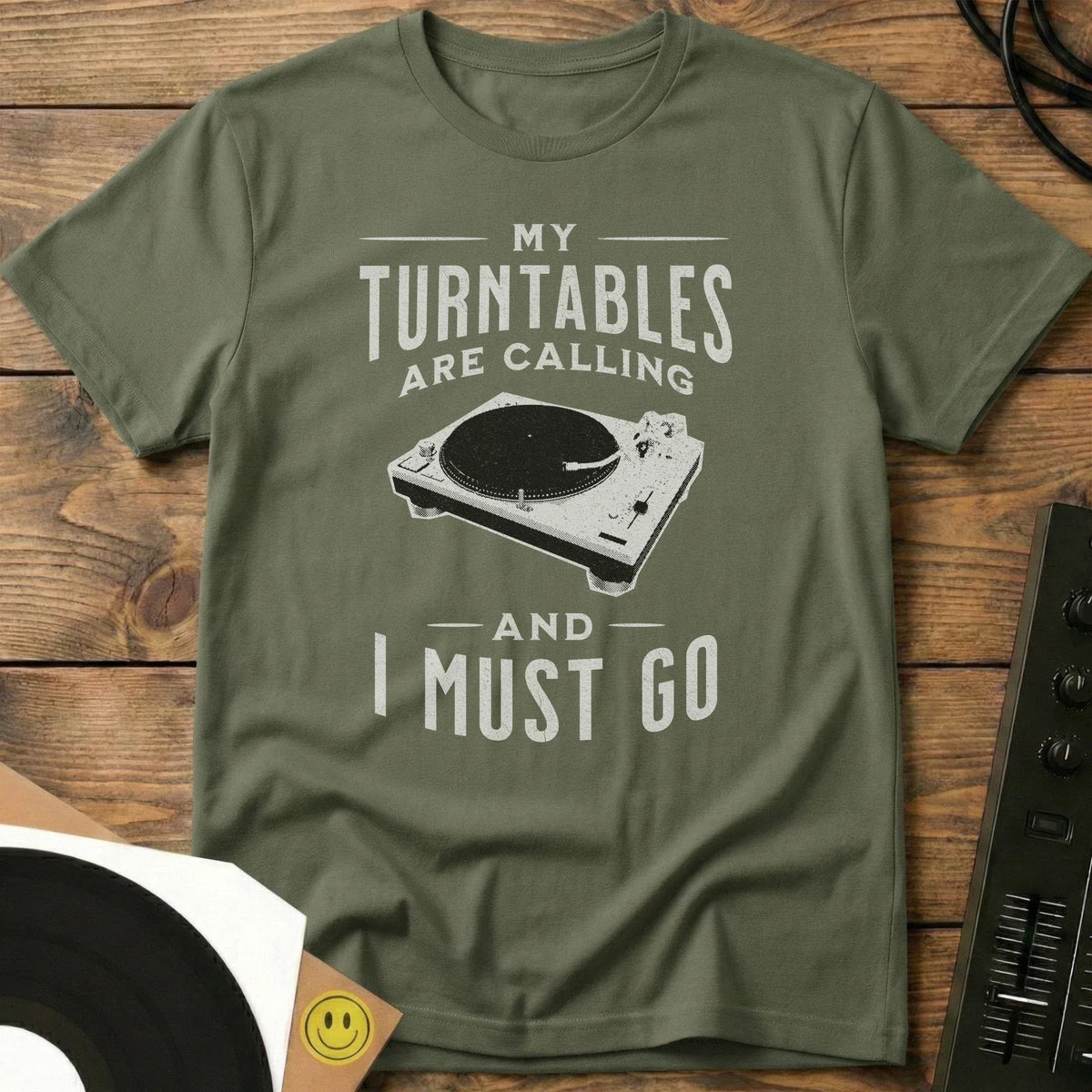 Turntables Are Calling T-Shirt Military Green / S Turntables Are Calling T-Shirt
