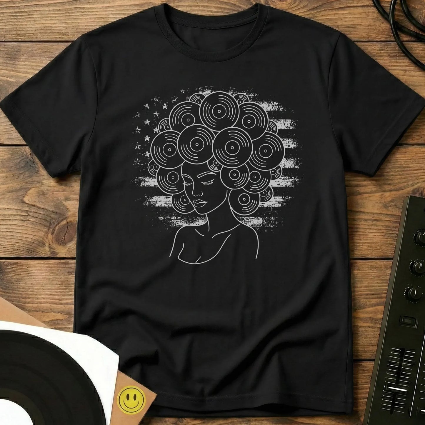 Vinyl Afro American Original T-Shirt Black / S Vinyl Afro American Original T-Shirt