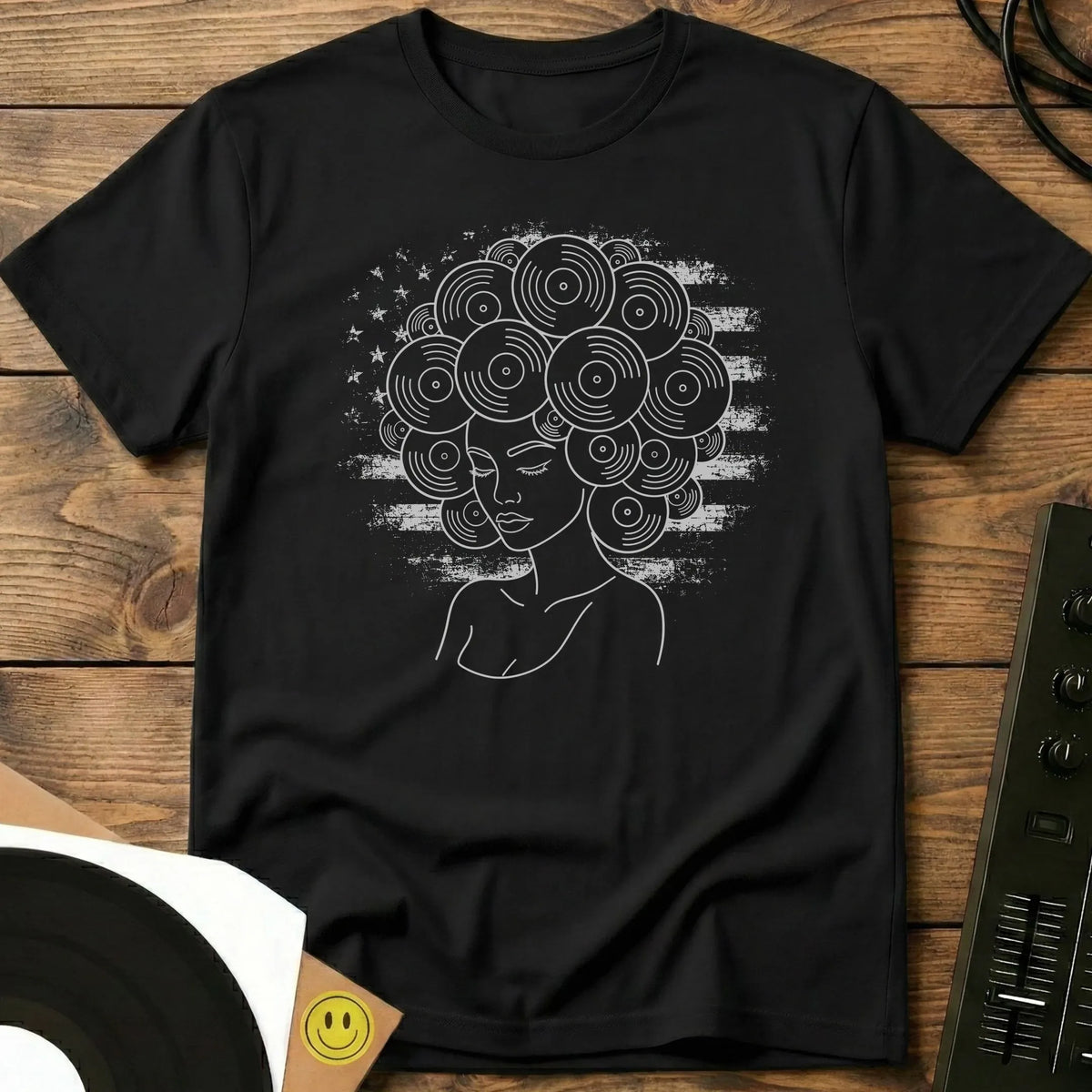 Vinyl Afro American Original T-Shirt Black / S Vinyl Afro American Original T-Shirt