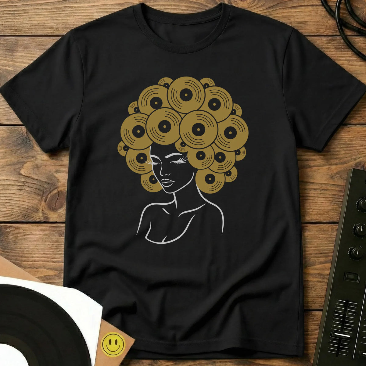Vinyl Afro Remix T-Shirt Black / S Vinyl Afro Remix T-Shirt