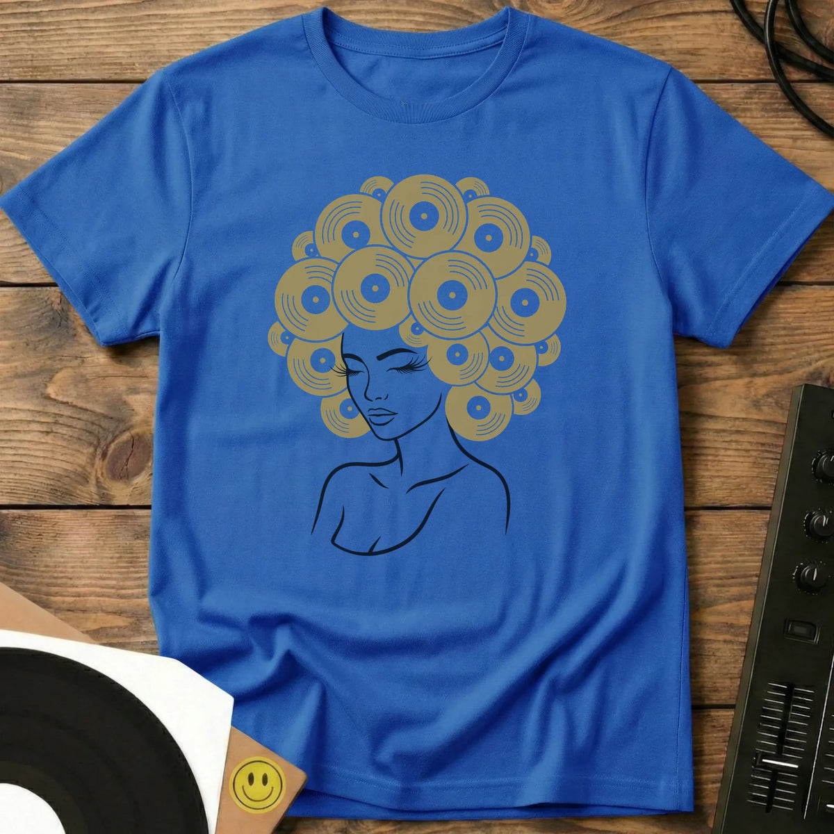 Vinyl Afro Remix T-Shirt Royal / S Vinyl Afro Remix T-Shirt